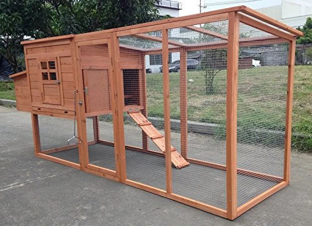 Chicken Coop Large 95" Deluxe Solid wood Hen Chicken Cage House Coop Huge with Run nesting box - Image 6
