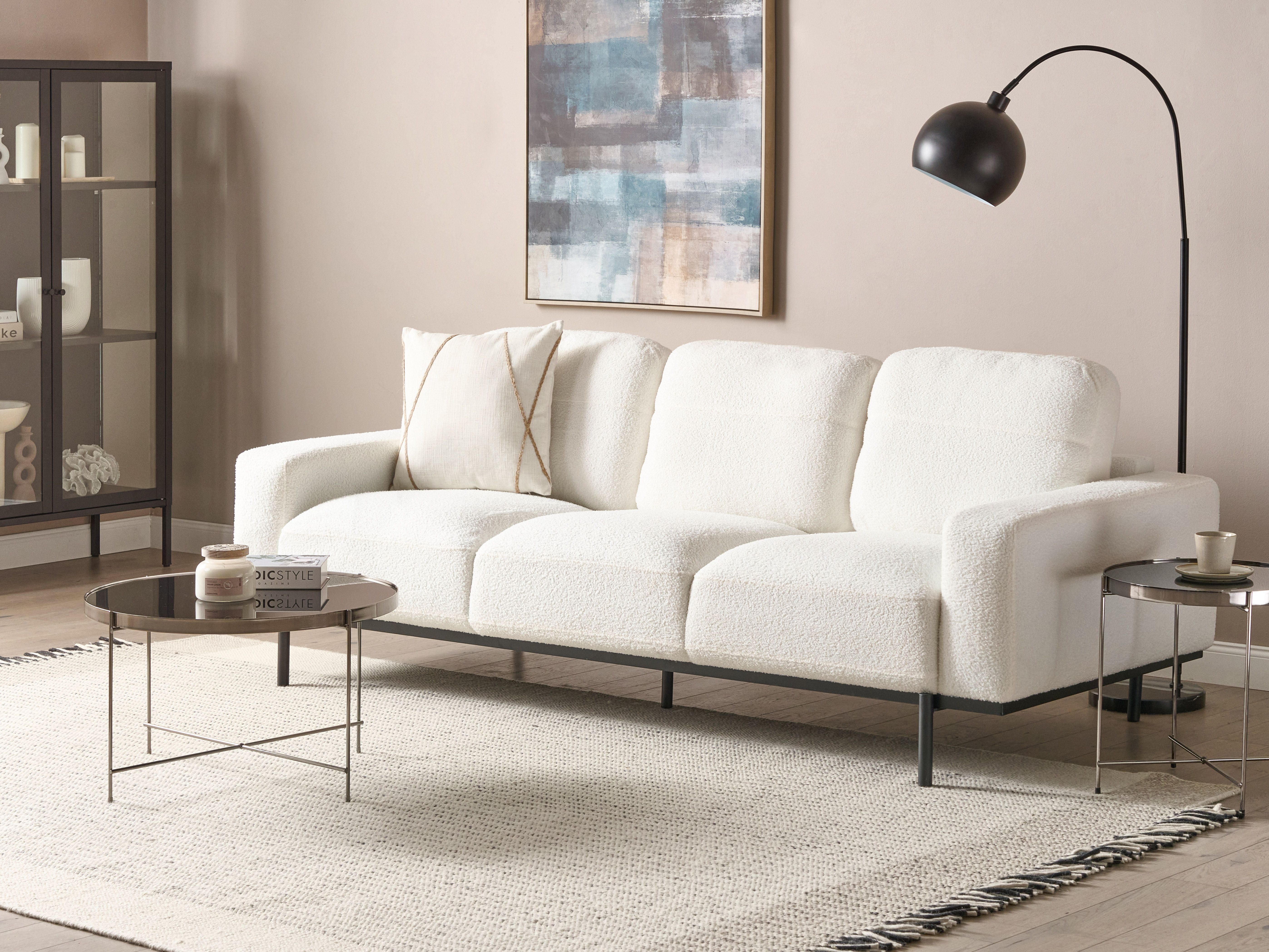 Sofa 3 Seater SOVIK Boucle Off-White