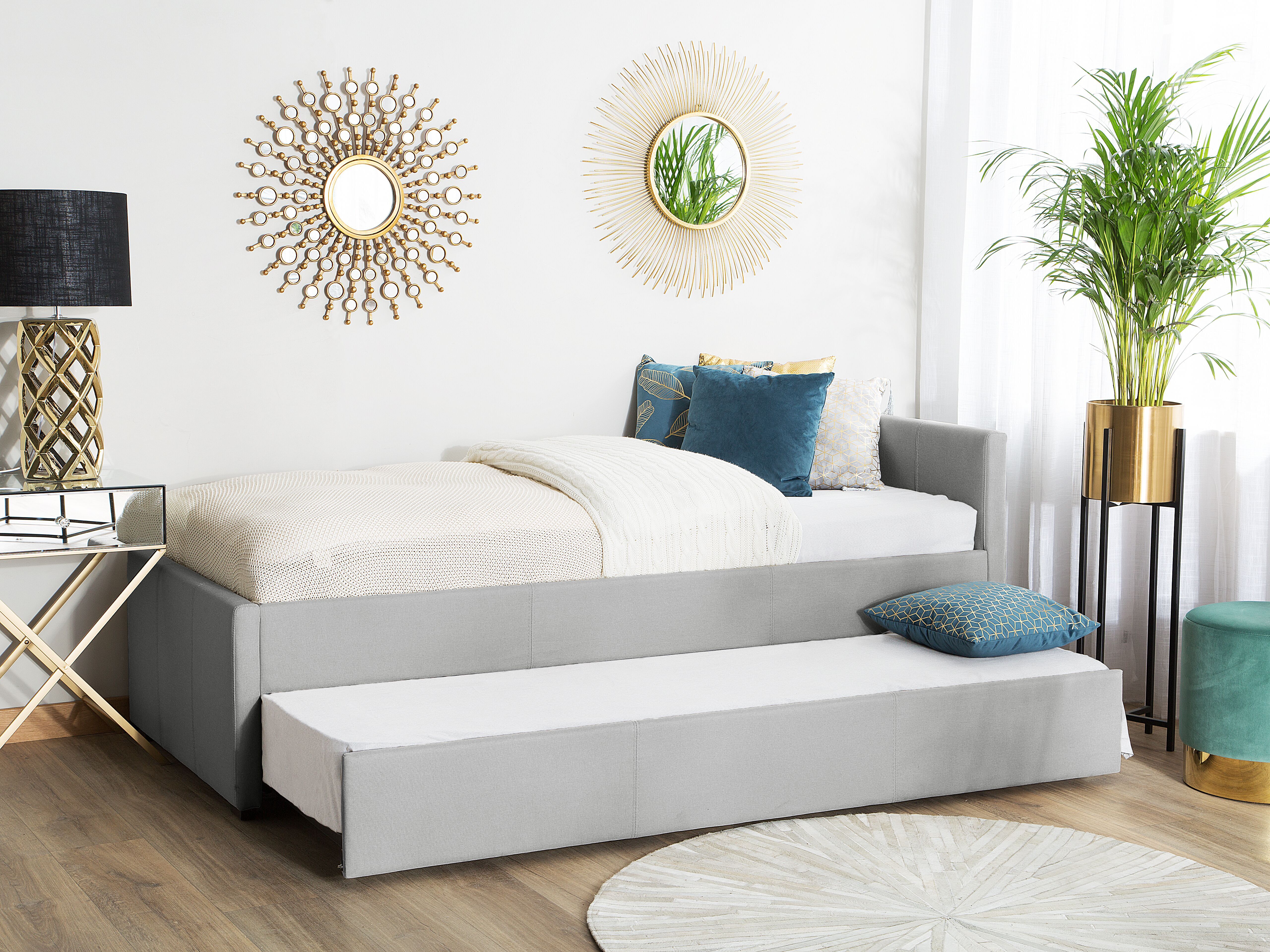 Trundle Bed Fabric MARMANDE 80 x 200 cm (EU Small Single) Light Grey