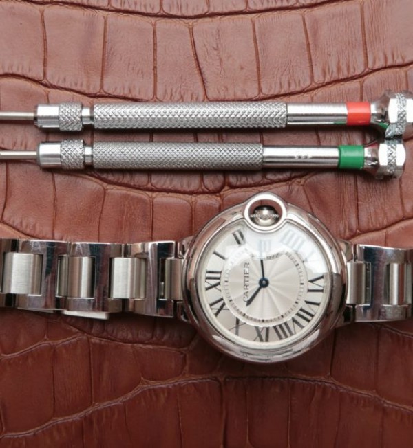 Replica Cartier V6F Ballon Bleu 33mm White Dial SS Bracelet Ronda Quartz - Top club