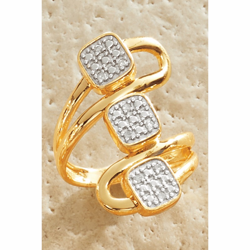 Diamond 3-Square Wrap Ring - MIDNIGHT VELVET CATALOG