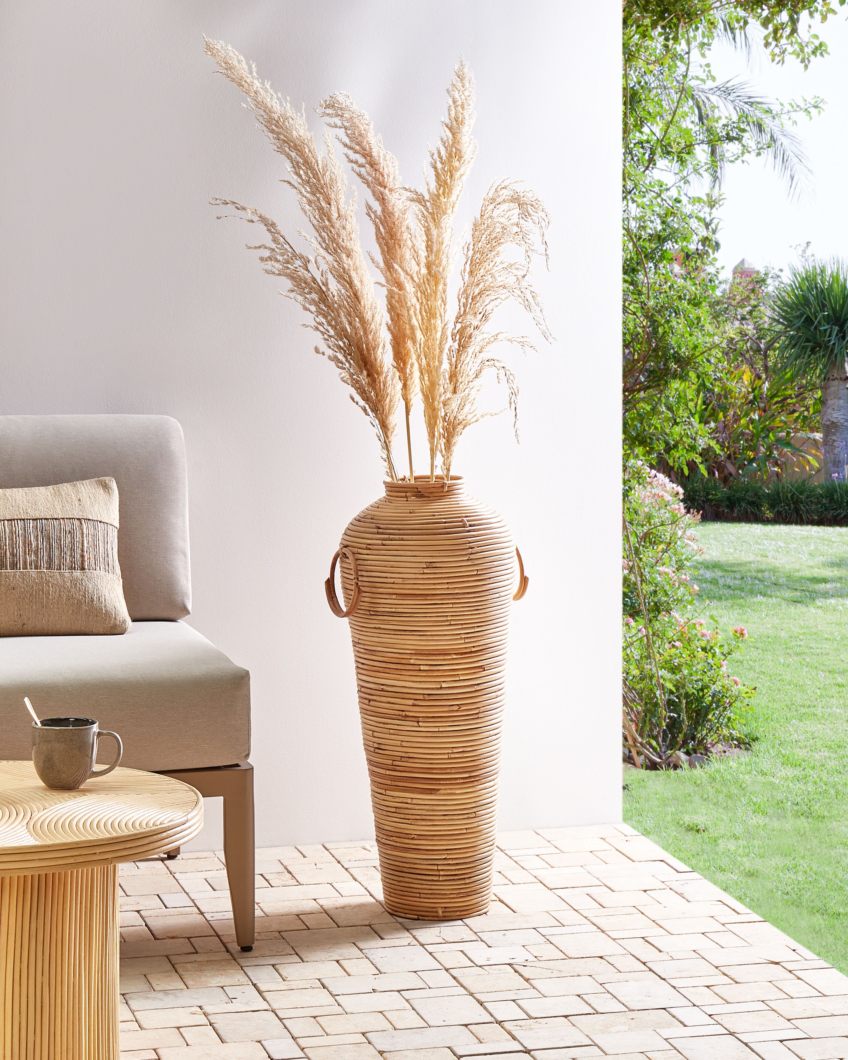 Decorative Vase ELATIA Rattan 70 cm Natural
