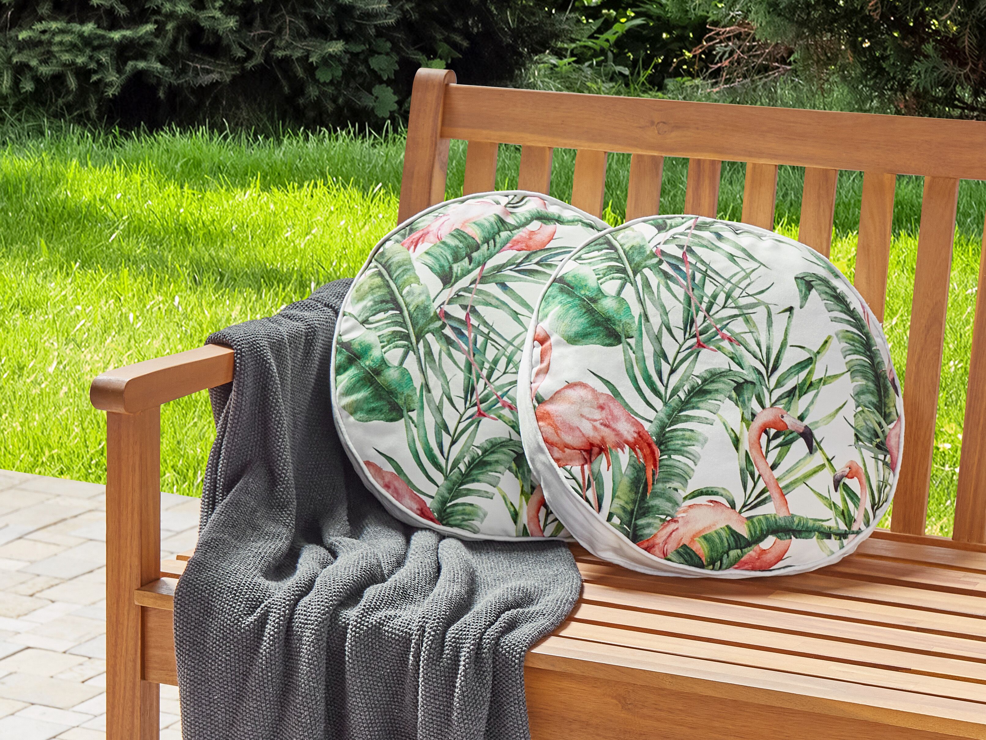 Set of 2 Outdoor Cushions ELLERA Animal Pattern 40 x 40 cm Green