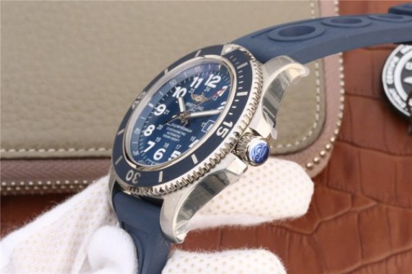 Replica Breitling SuperOcean  II 44mm GF Blue Dial Blue Rubber Strap A2824 - Top club