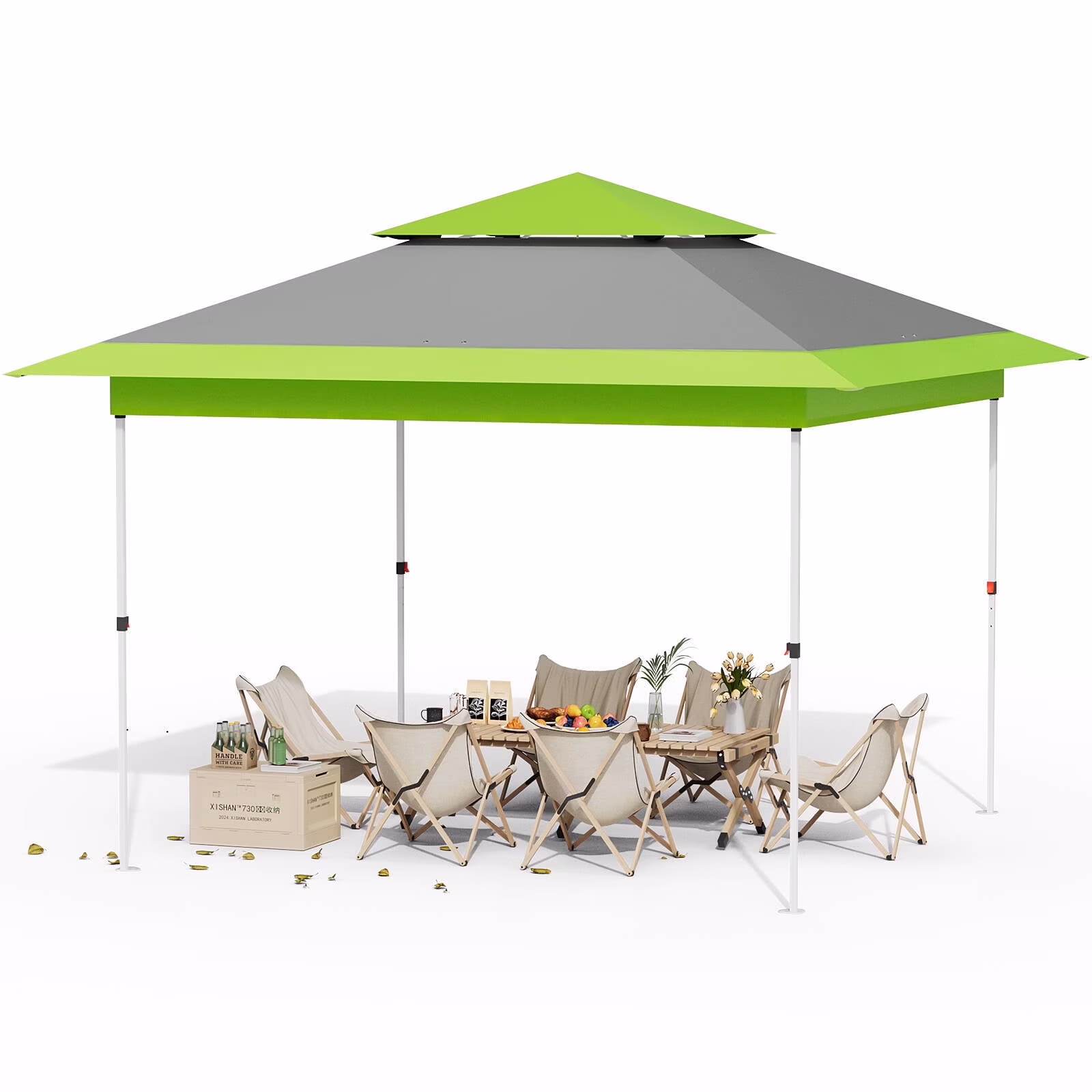 Pirecart 12' x 12' Pop-up Canopy Tent Waterproof Outdoor Gazebo Shelter with Wheeled Bag, Instand Canopy , White - Image 3