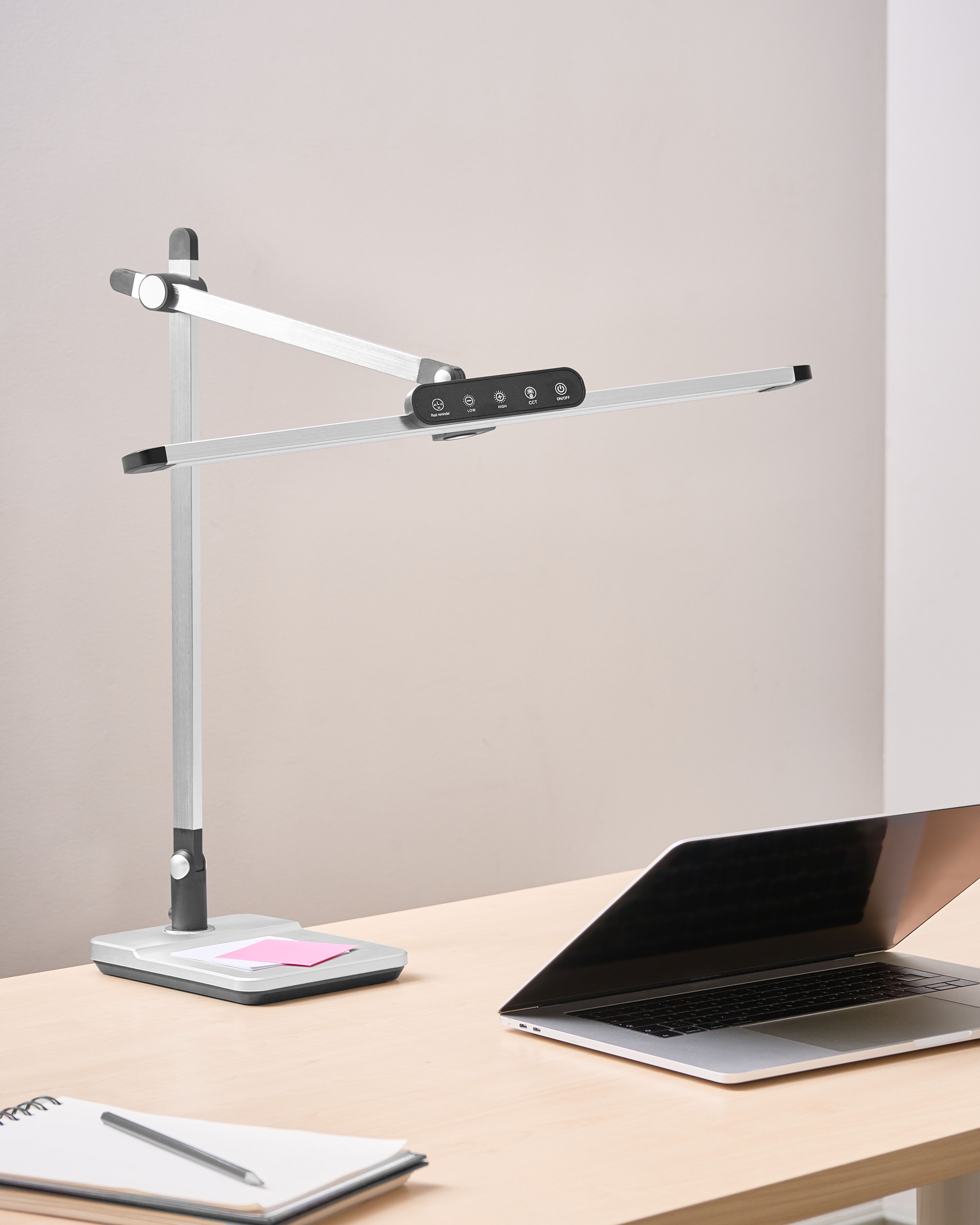 LED Desk Lamp SERPENS with Dimmer Silver