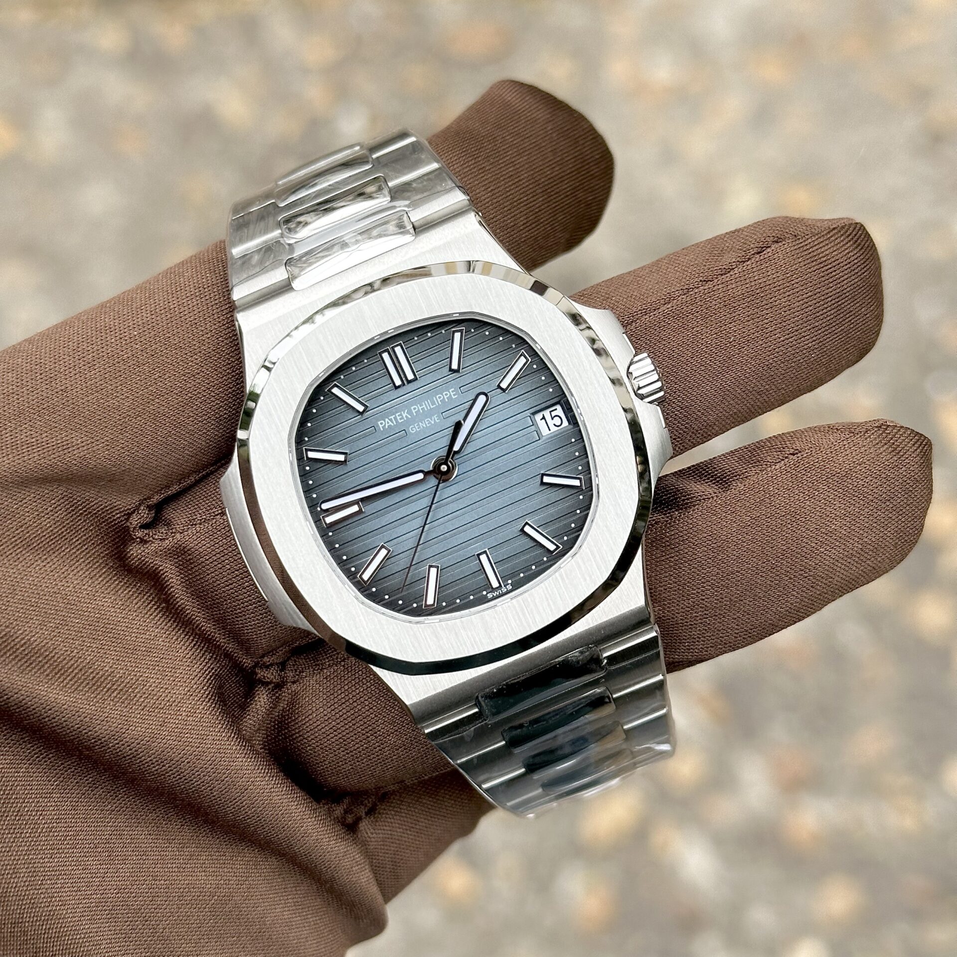 Patek Philippe Nautilus 5711 Replica Watch Blue Dial 3K Factory 40mm - Elite Watch Atelier