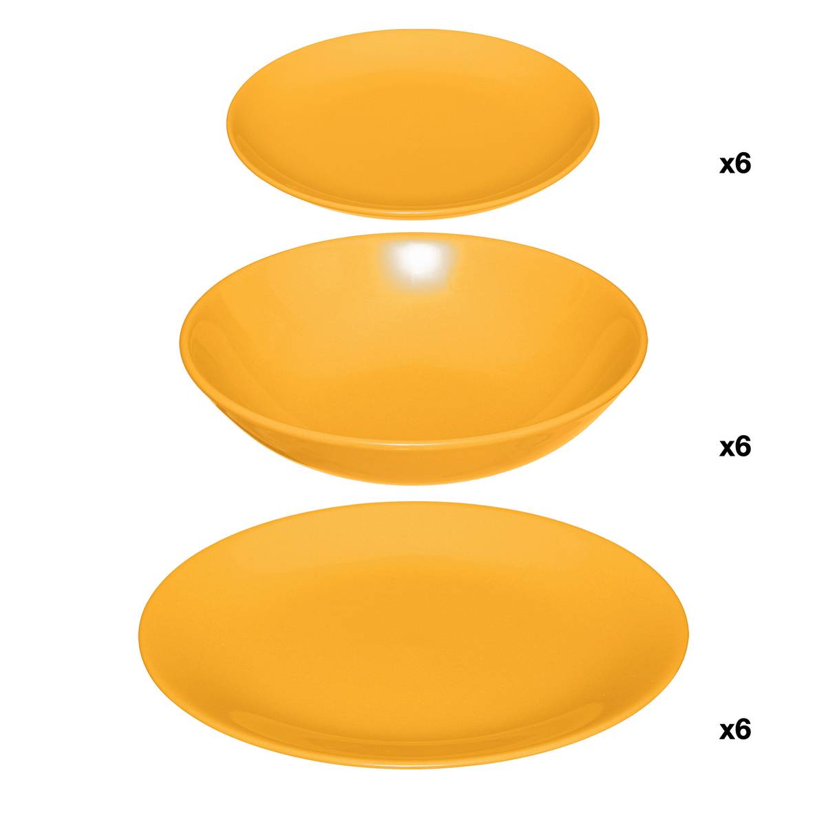 Dinner set "Colorama" 18 pieces, Yellow