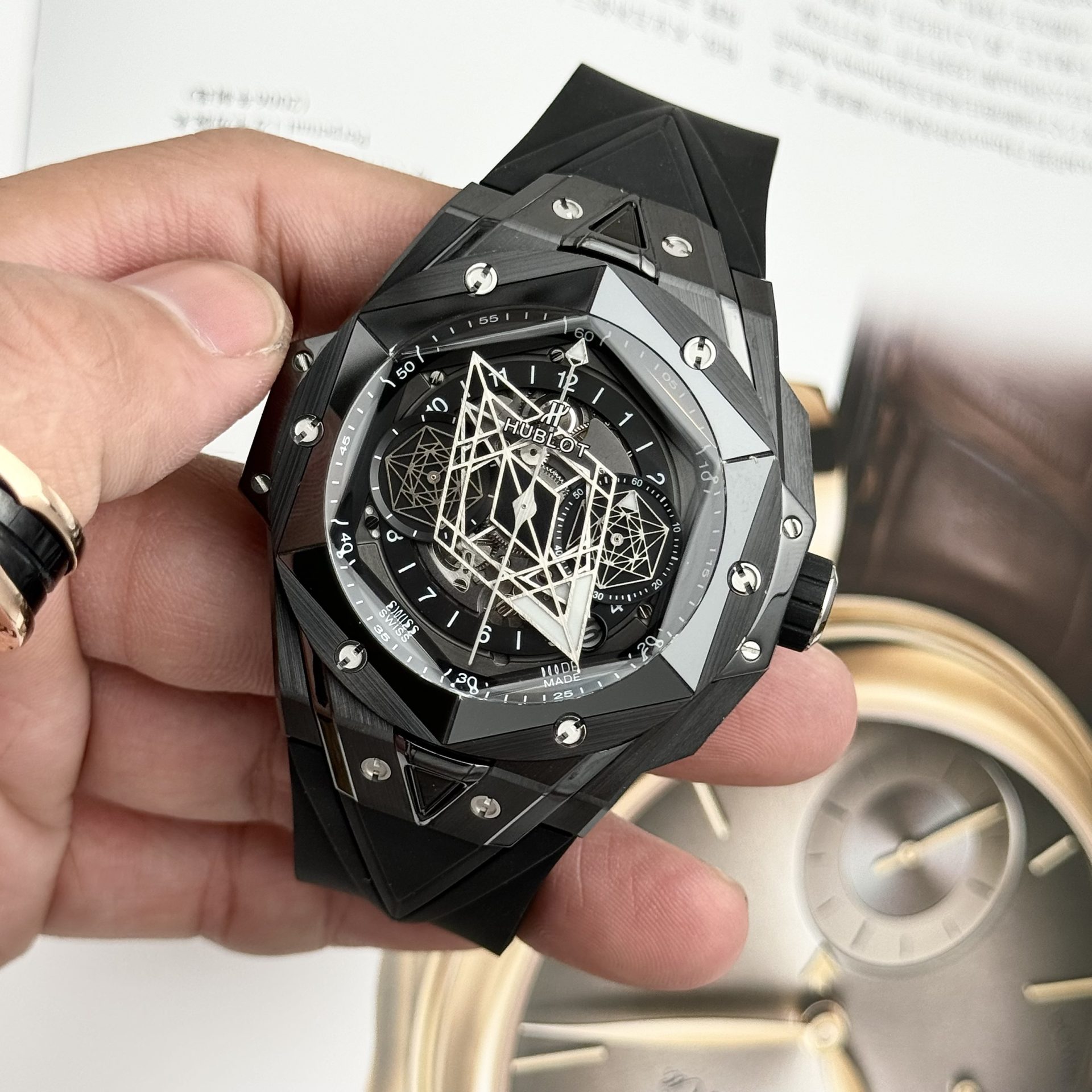 Hublot Replica Watches Big Bang Sang Bleu II Black Ceramic BBF 45mm - Top club
