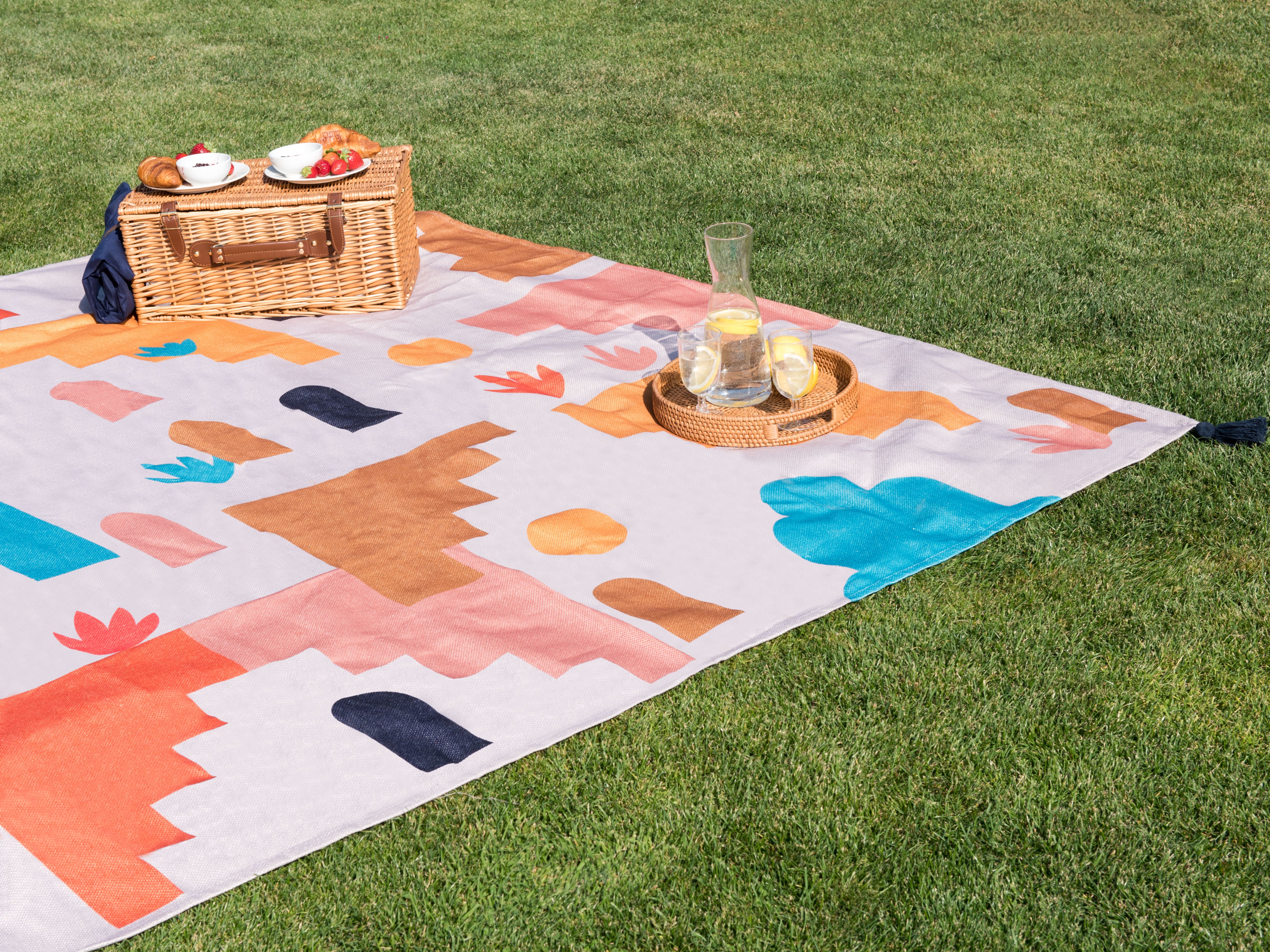 Picnic Blanket KAMBAR 200 x 200 cm Multicolour