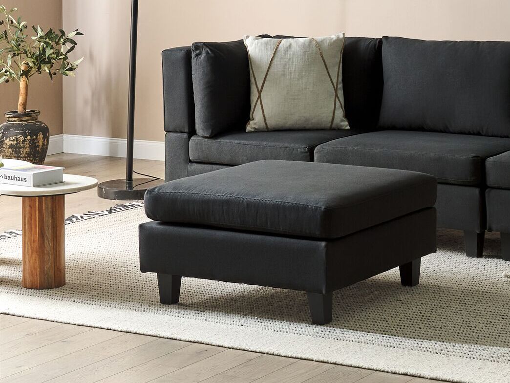 Ottoman UNSTAD Fabric Black
