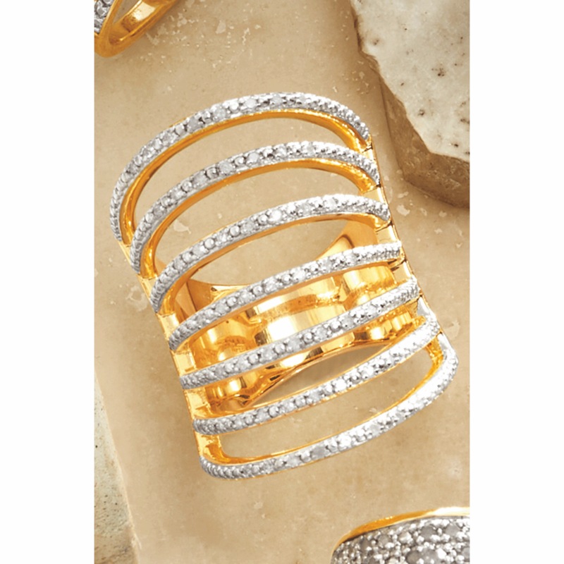 Diamond Line Wide-Band Ring - MIDNIGHT VELVET CATALOG