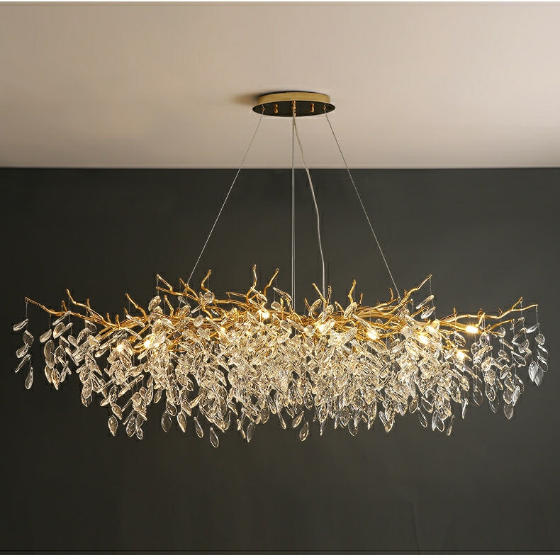 Glazen Kroonluchter Modern in Franse Stijl met LED Verlichting – Elegante Kristallen en Aluminium Structuur