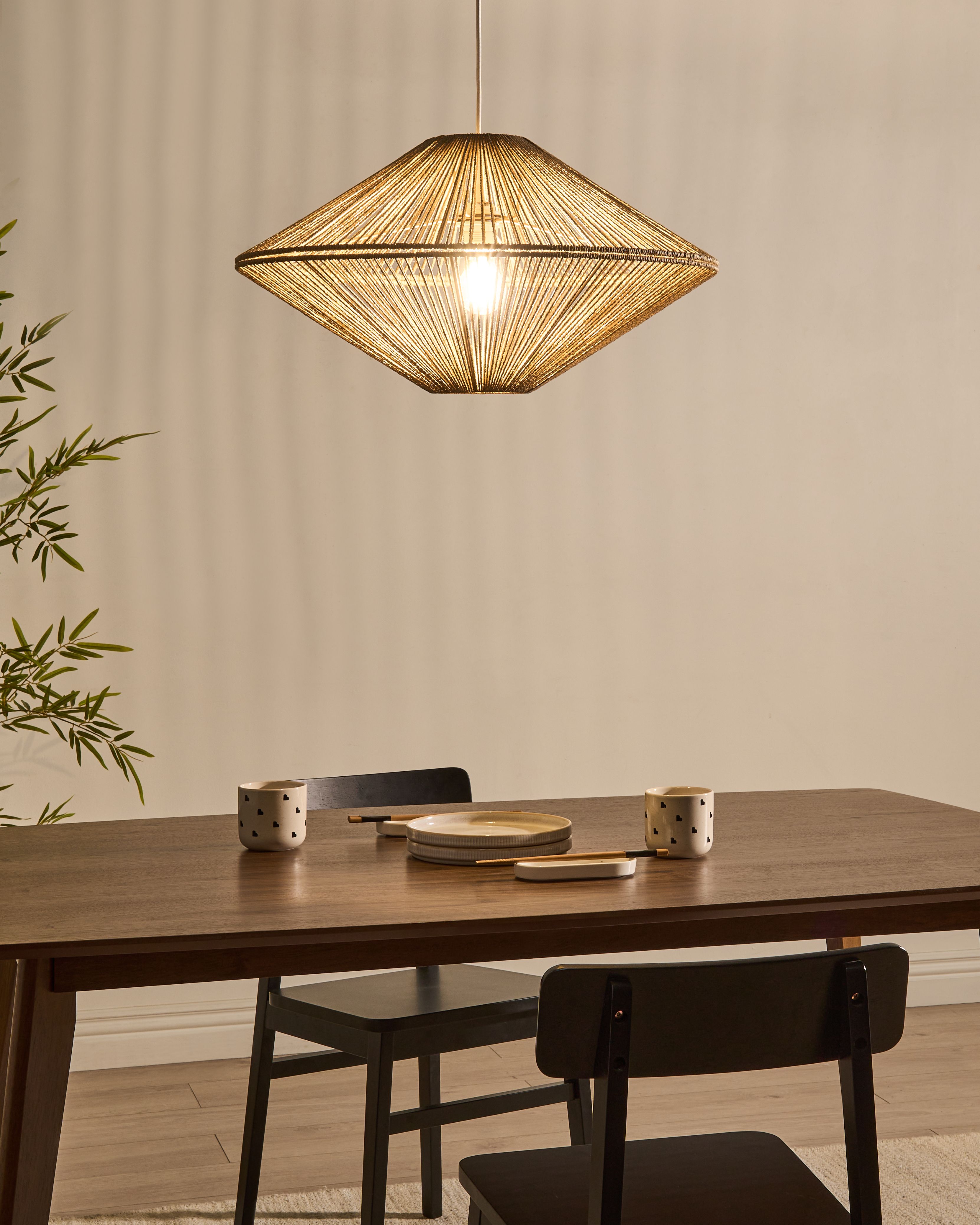 Pendant Lamp CAVES Paper Rope Natural
