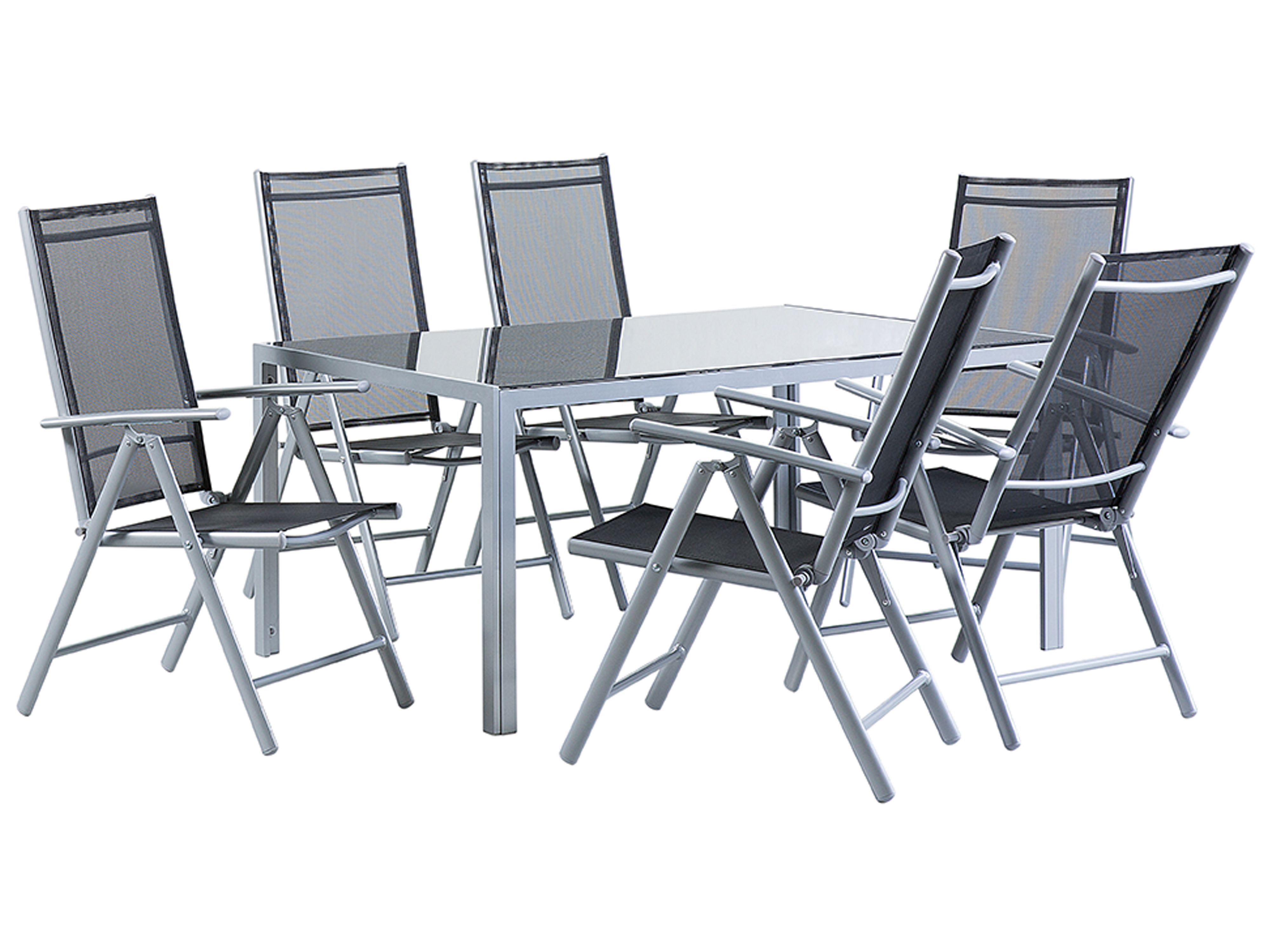 Garden Dining Set 6 Seater CATANIA Black