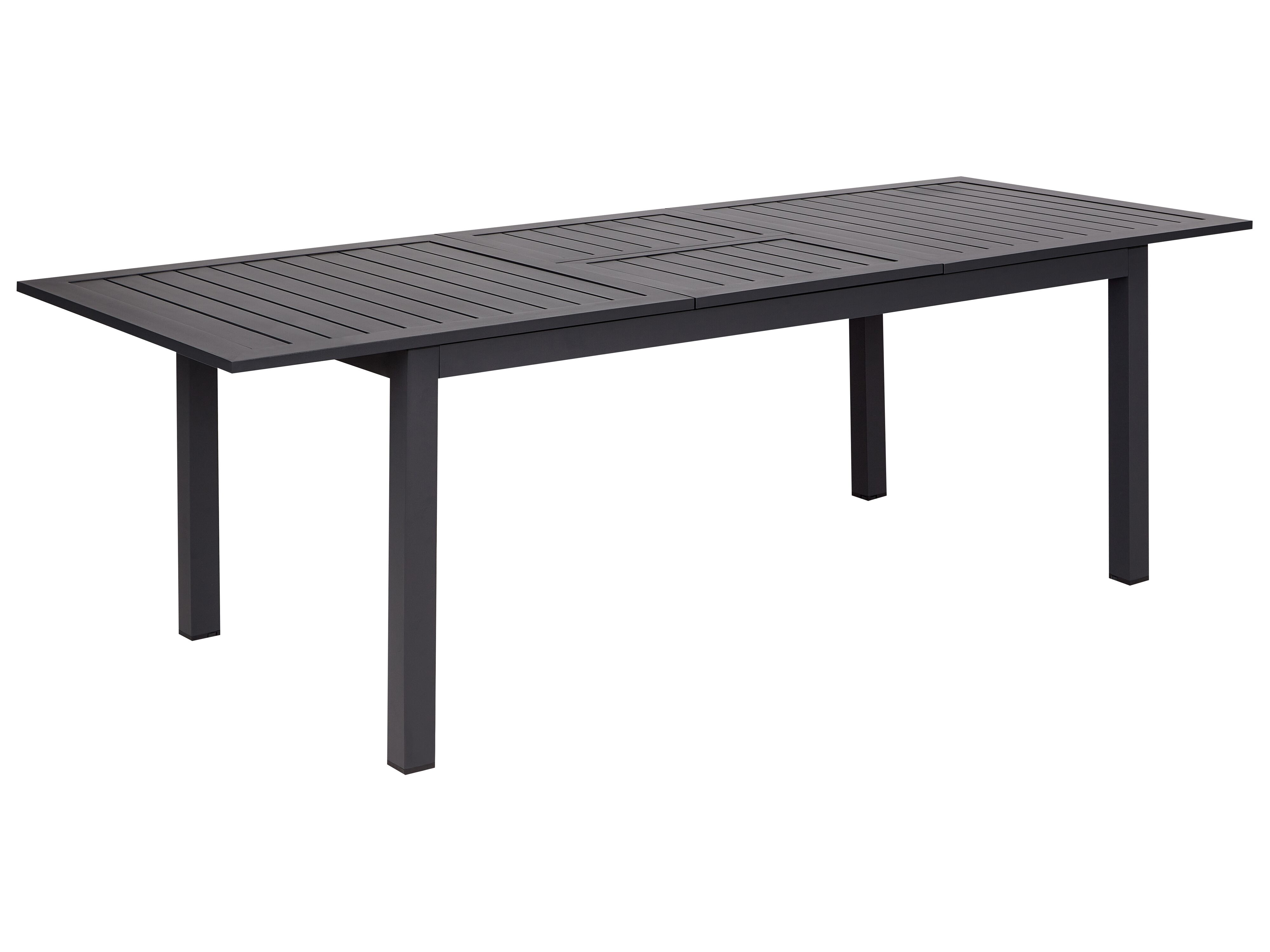 Extending Garden Dining Table SKALOMA 180/240 cm 90 cm Metal Dark Grey