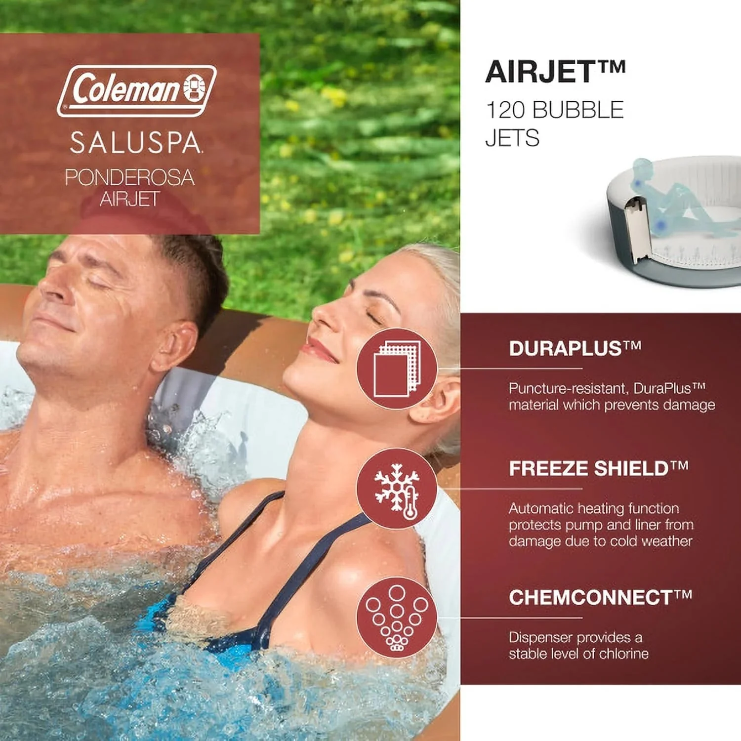 2-4 Person Inflatable Hot Tub With 120 Air Jets And Insulated Cover - Image 21 2-4 Person Inflatable Hot Tub With 120 Air Jets And Insulated Cover - Image 21