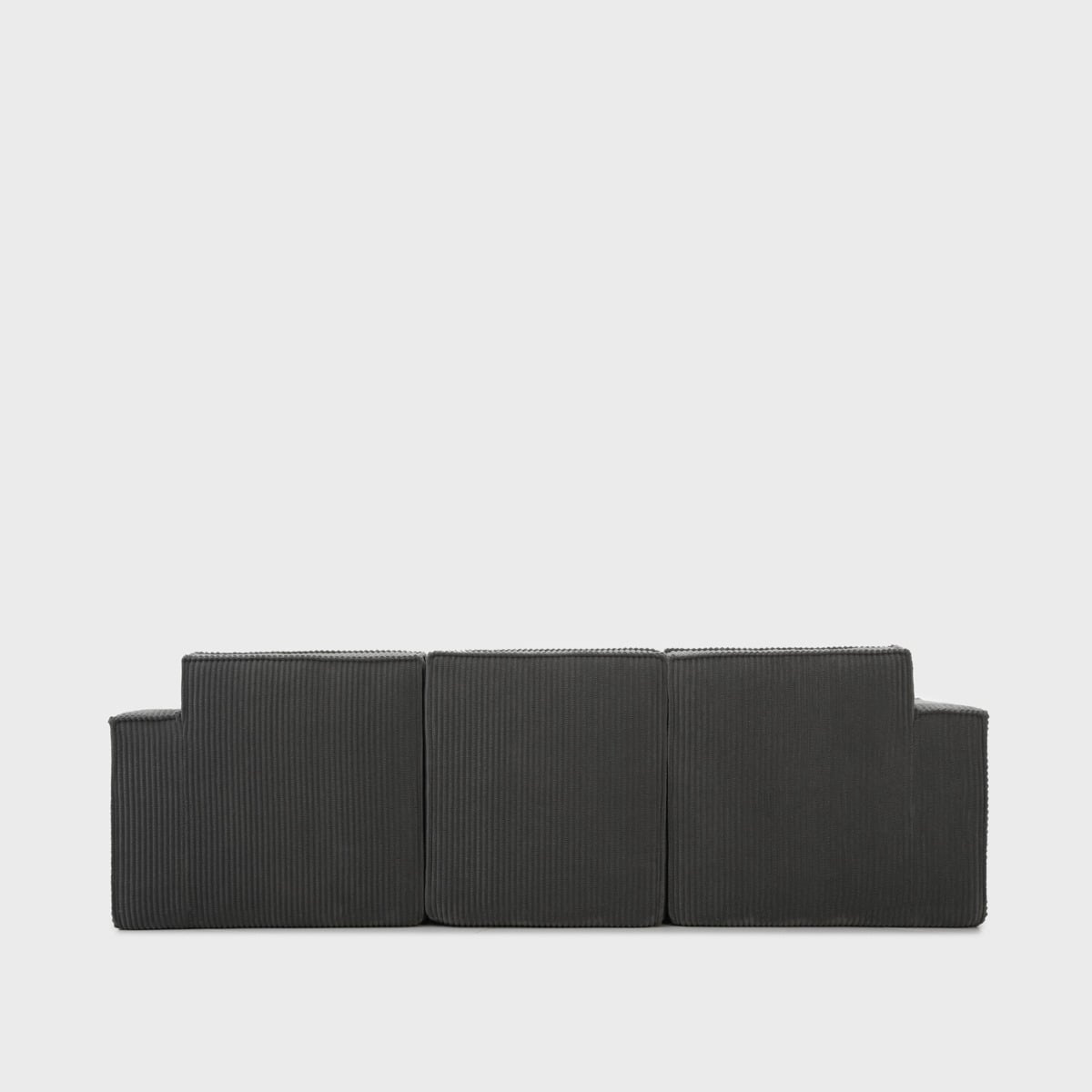 Sofa modułowa LYKKE 3-osobowa jasnoszara piankowa sztruksowa 263x88x73 cm