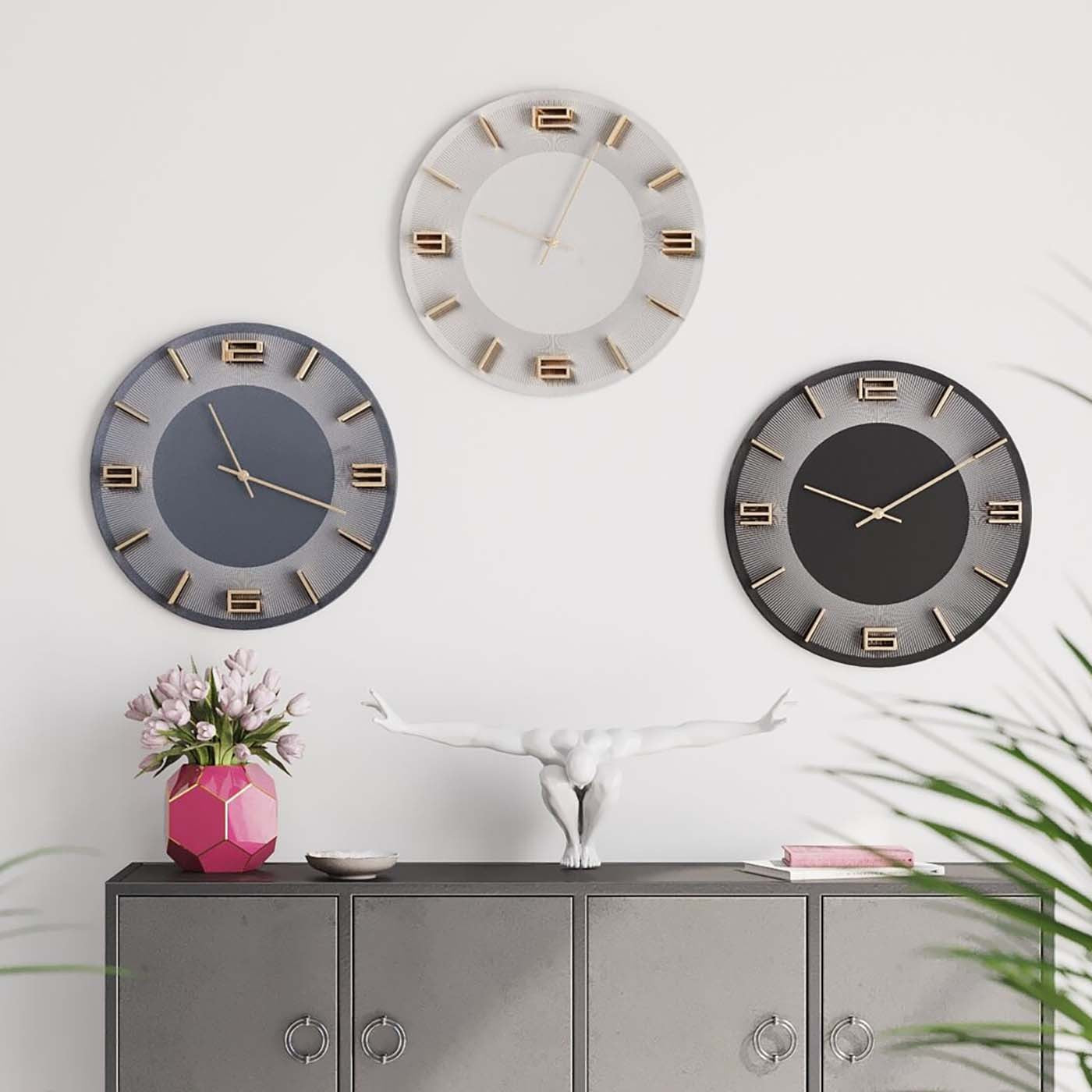 Wandklok Leonardo grijs Kare Design