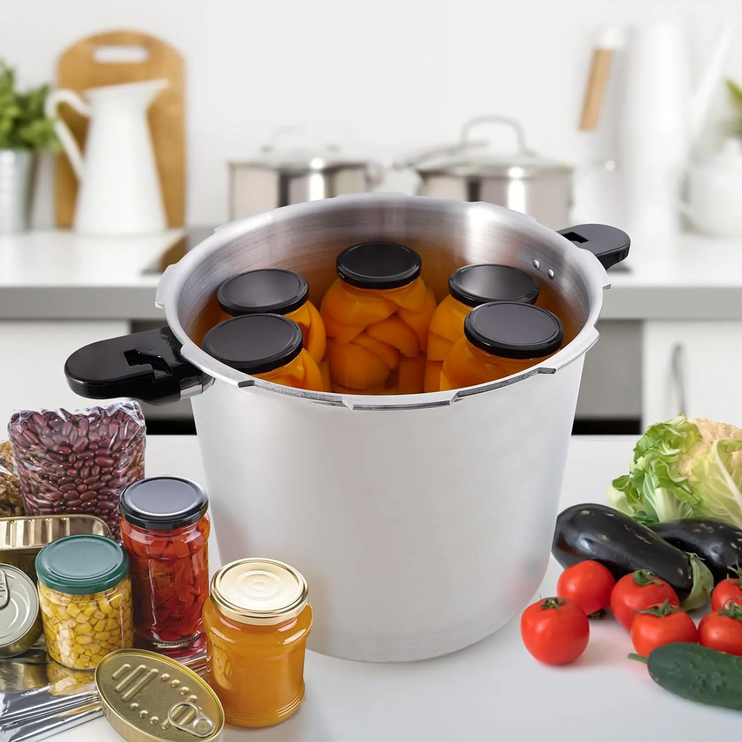 UNIFULL 24 Quart/23 Liter Pressure Cooker,Pressure Canner with Pressure Gauge,Pressure Relief Valve - 15 PSI,and Sealing Ring