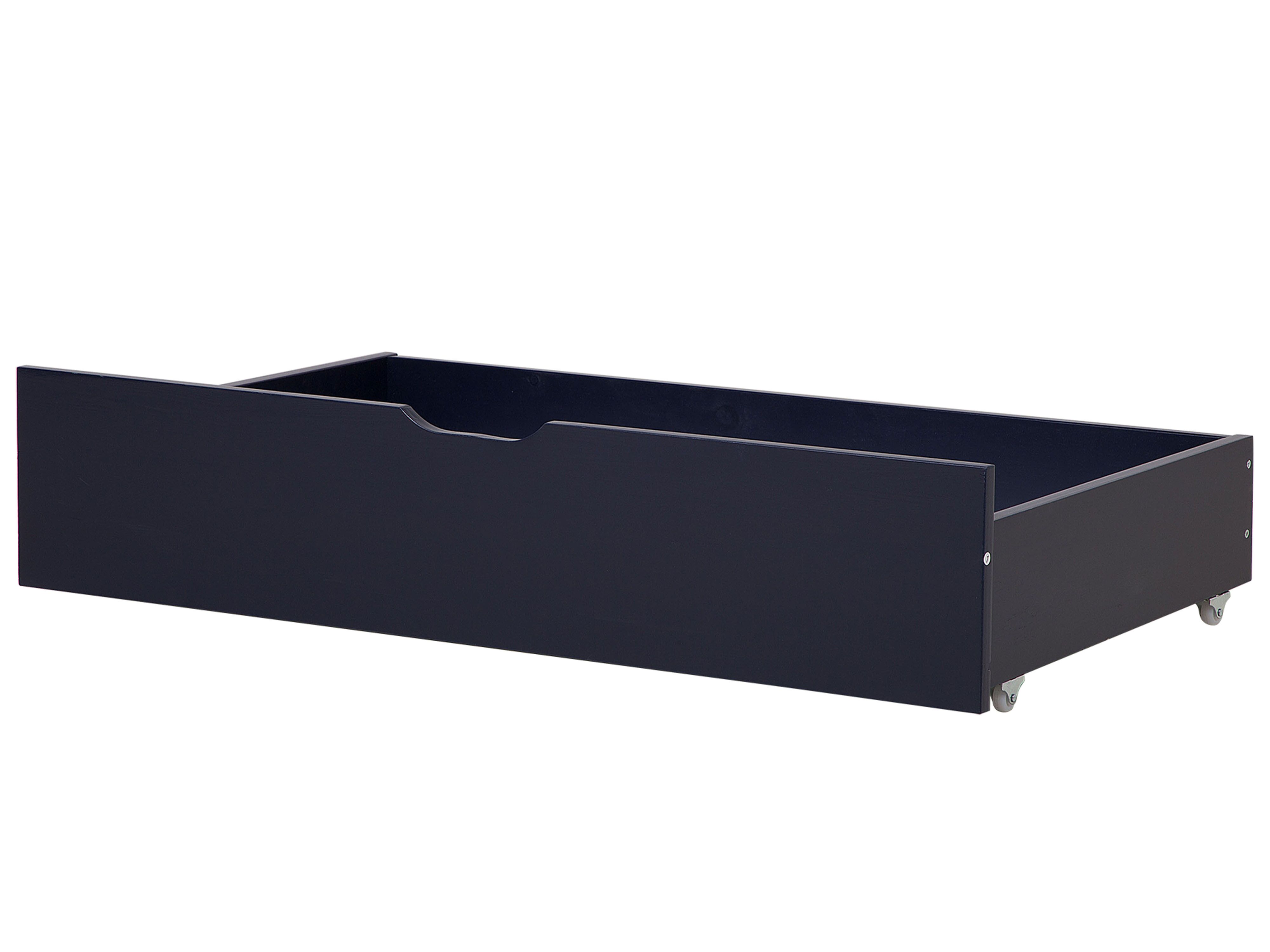 Set of 2 Bed Storage Drawers Pine Wood RUMILLY Navy Blue