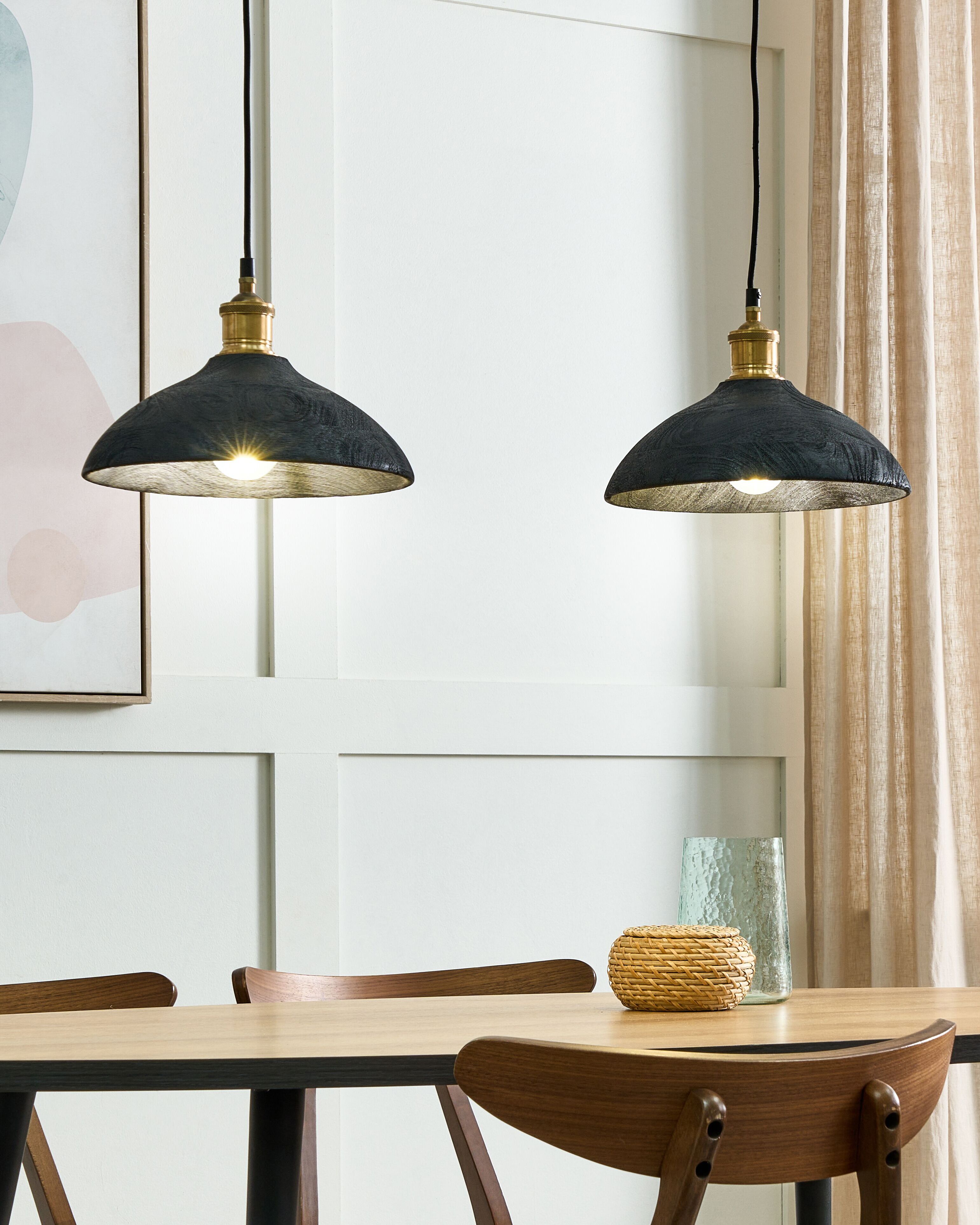 Pendant Lamp CHEYYAR Mango Wood Black