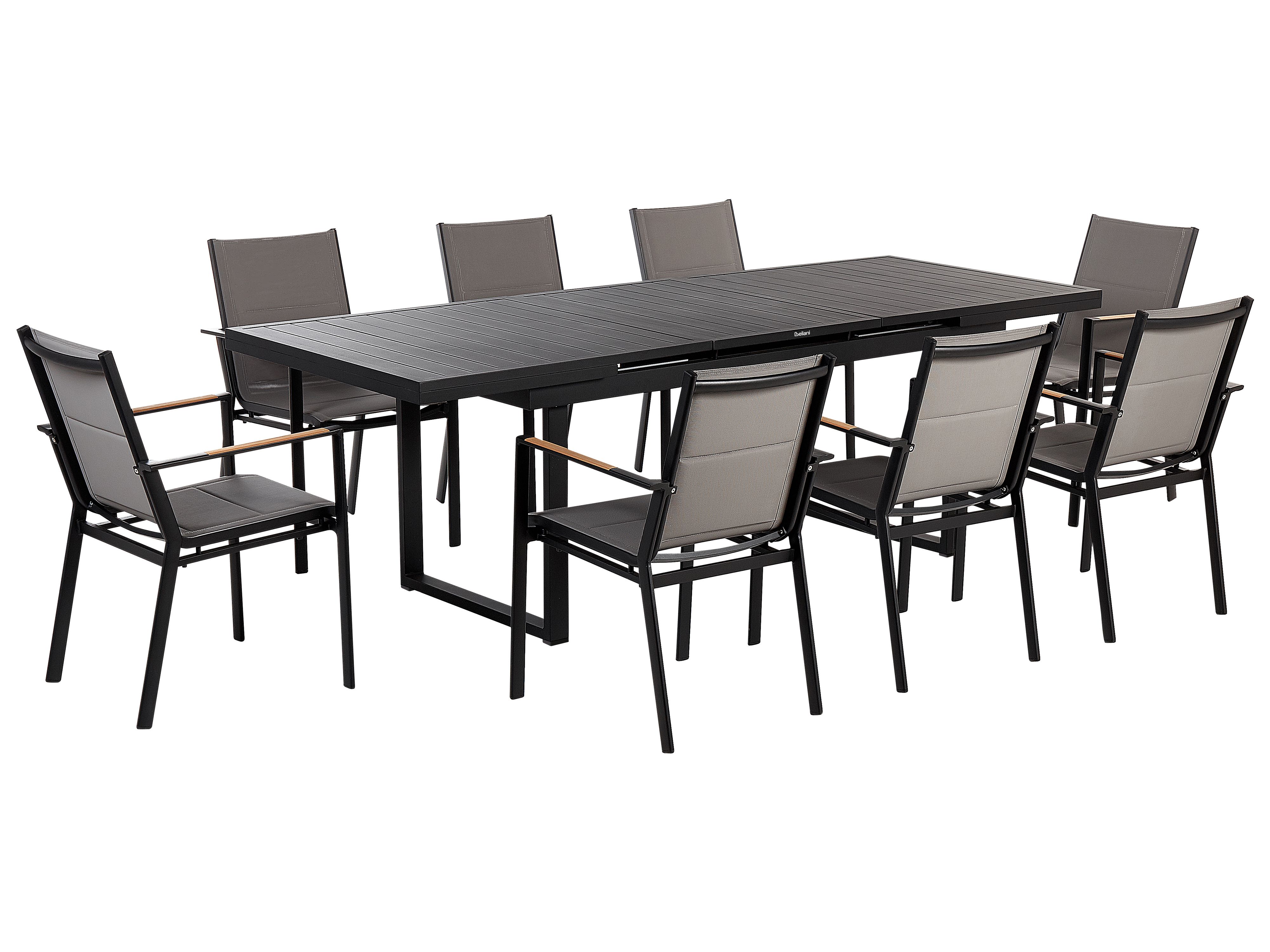 Garden Dining Set 8 Seater VALCANETTO/BUSSETO Metal Black