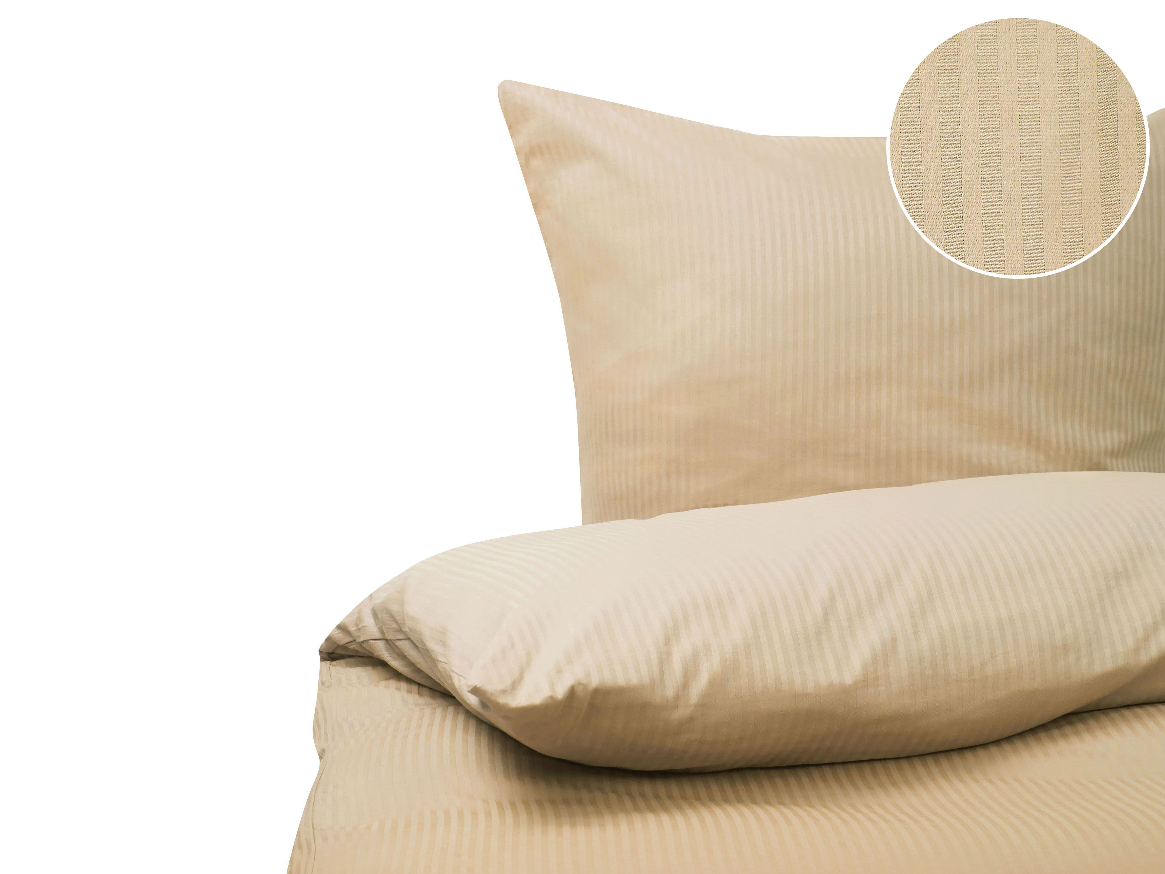 Duvet Cover Set AVONDALE Sateen Cotton 155 x 220 cm Beige