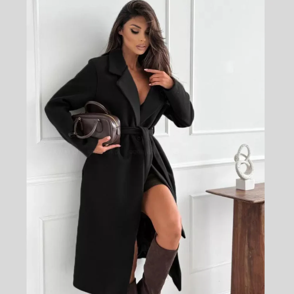 Tie Waist Longline Coat - ZKZOOK