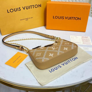 Louis Vuitton Monogram Empreinte Easy Pouch On Strap Arizona Beige1:1High-quality replica