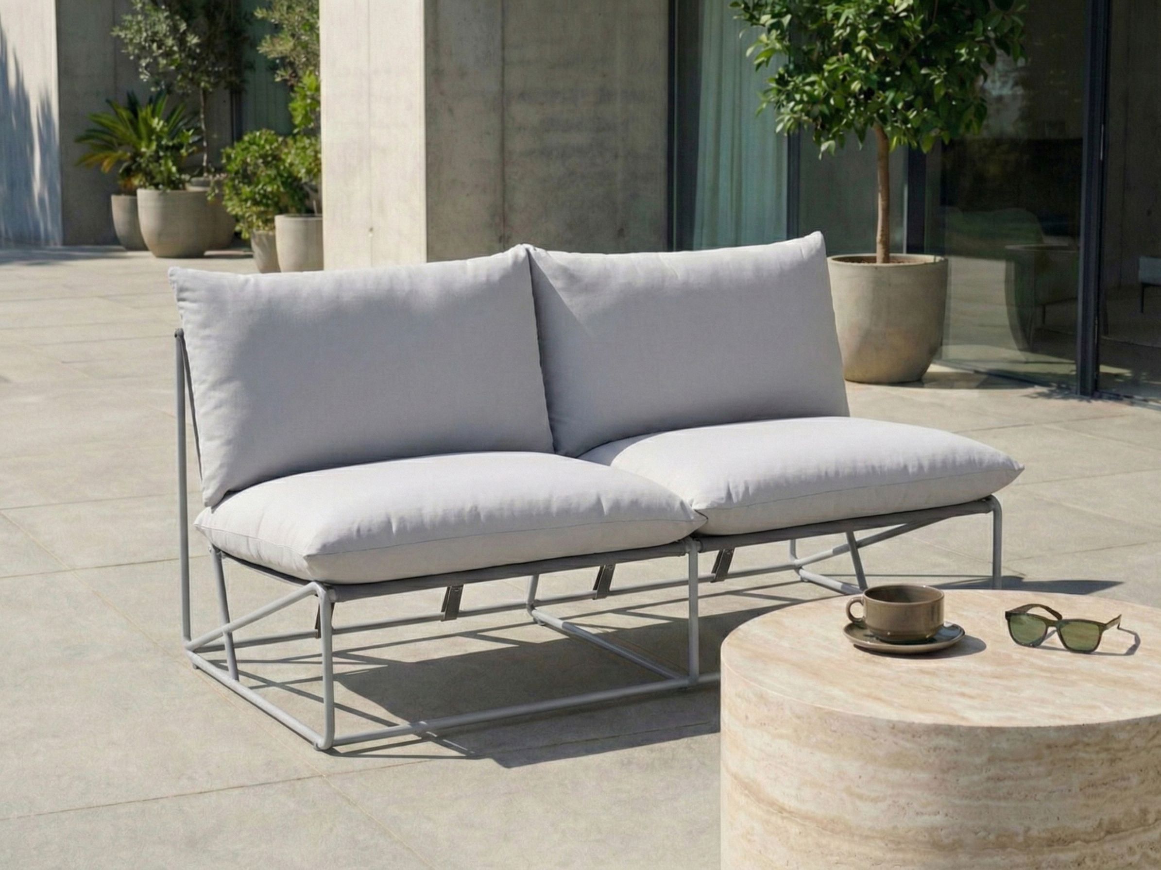Garden Sofa 2 Seater PICO Metal Grey