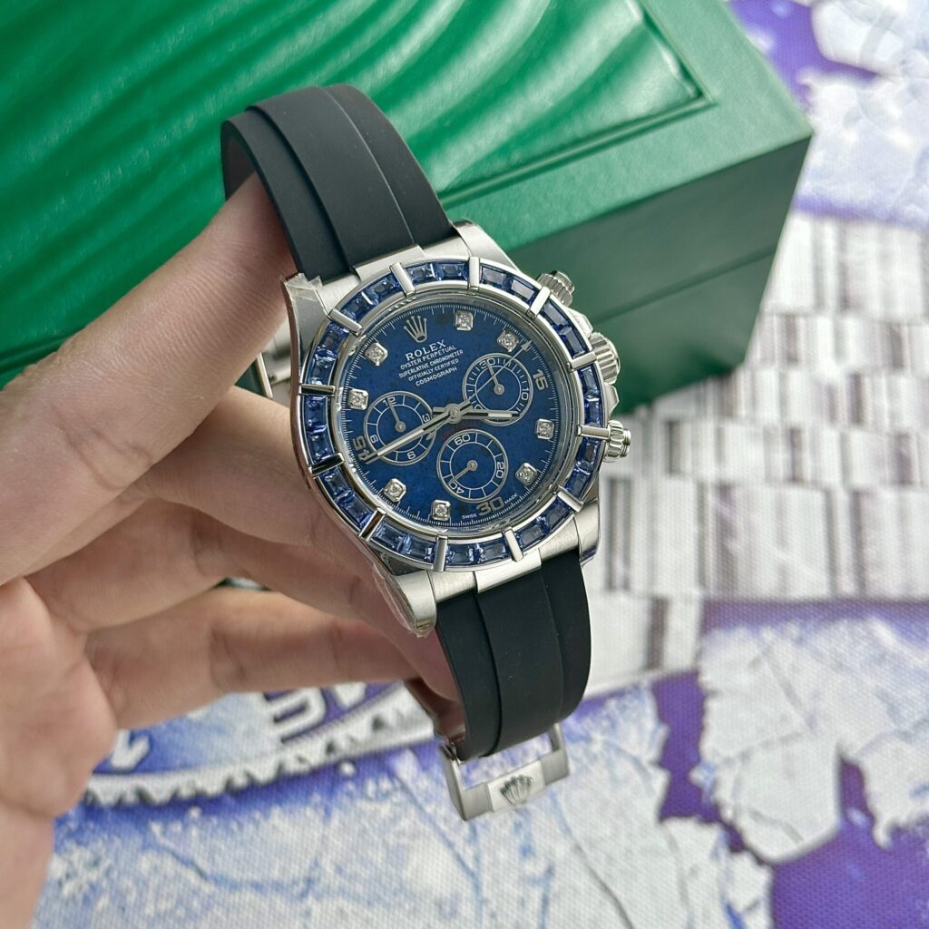 Rolex Best Replica Watches Daytona 116519 Sodalite Dial Rubber Strap 40mm - Elite Watch Atelier