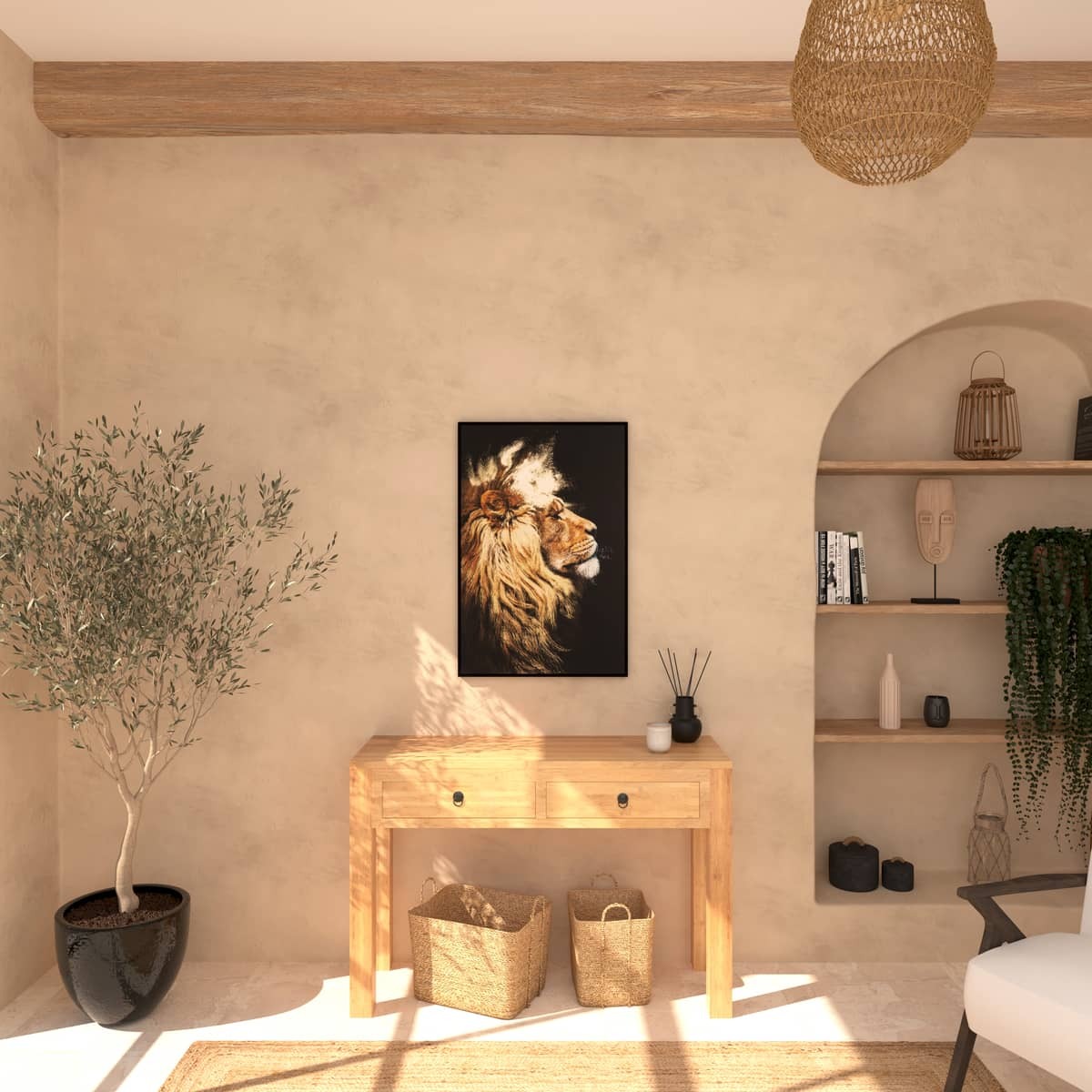 Framed canvas"Animaux" 60x90 cm