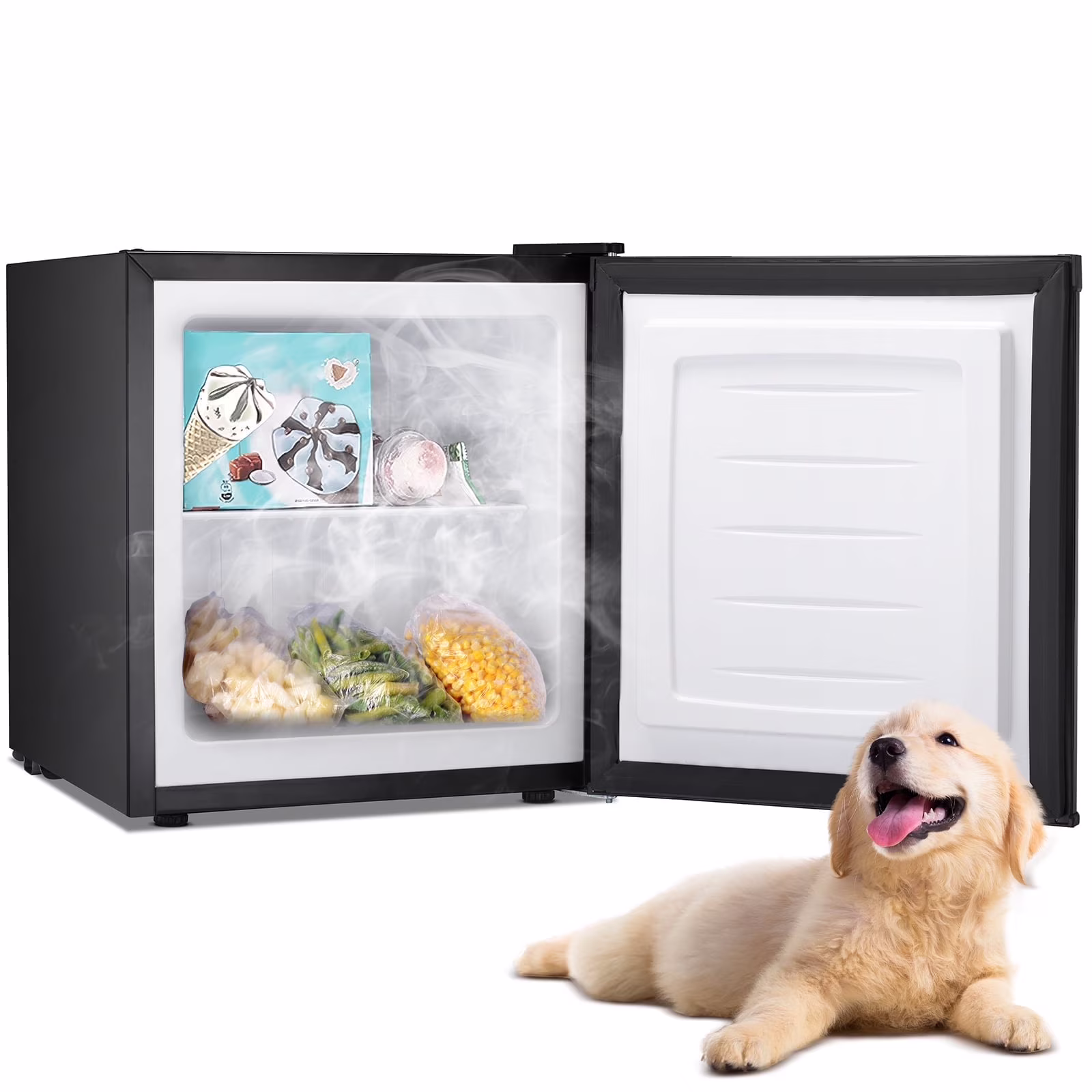 KNDKO Upright Freezer, 1.2cu.ft Mini Freezer with Adjustable Thermostat & Removable Shelves, Stand Up Freezer for Home/Office/Dorm, White - Image 5