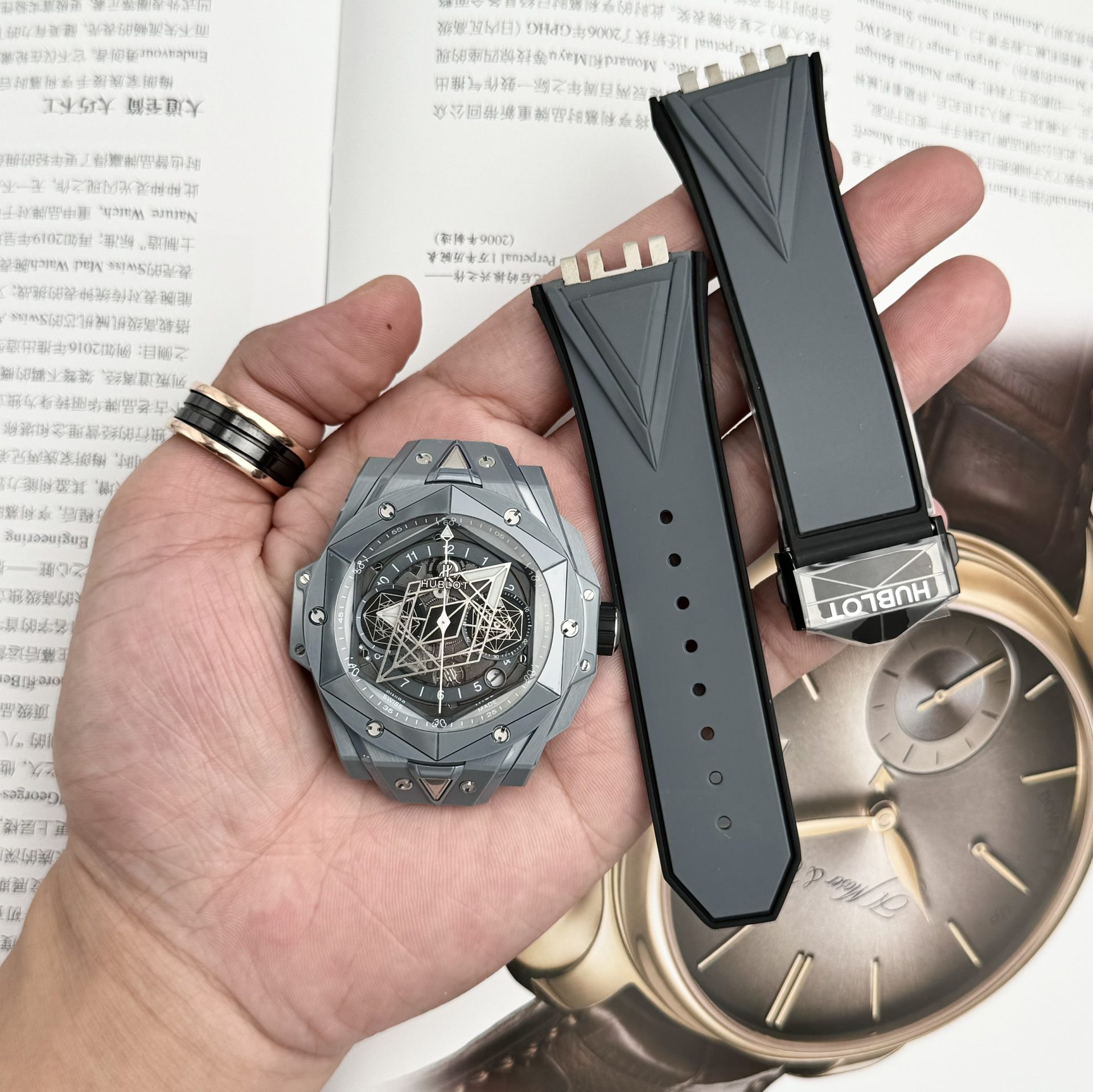 Hublot Best Replica Watch Big Bang Sang Bleu II Gray Ceramic BBF 45mm - Elite Watch Atelier