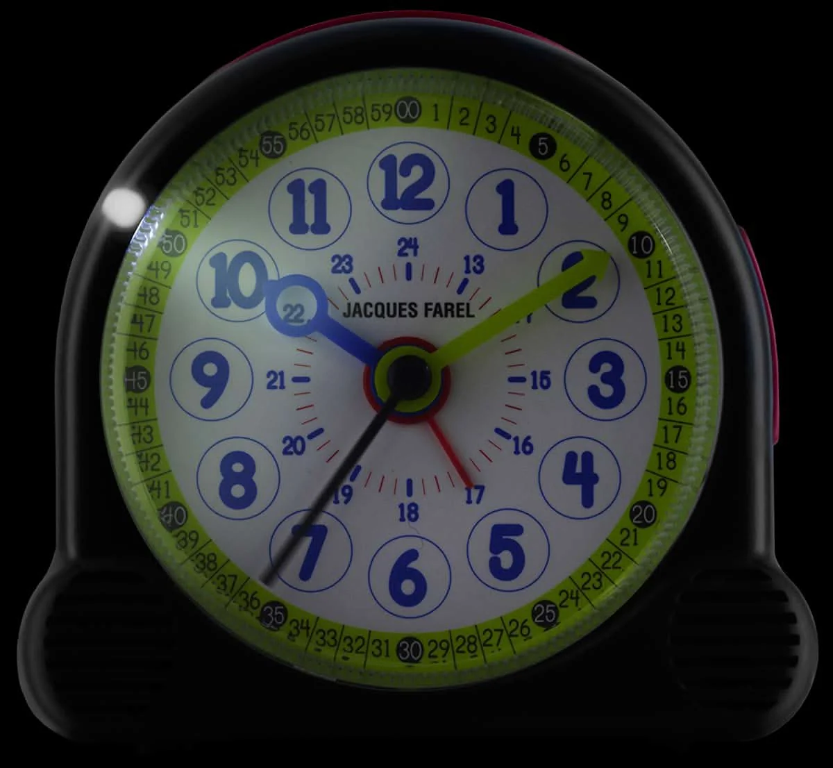 Jacques Farel Lernwecker Kids Alarm Clock Plastic • Geräuscharmes Quarzwerk • Schleichende Sekunde