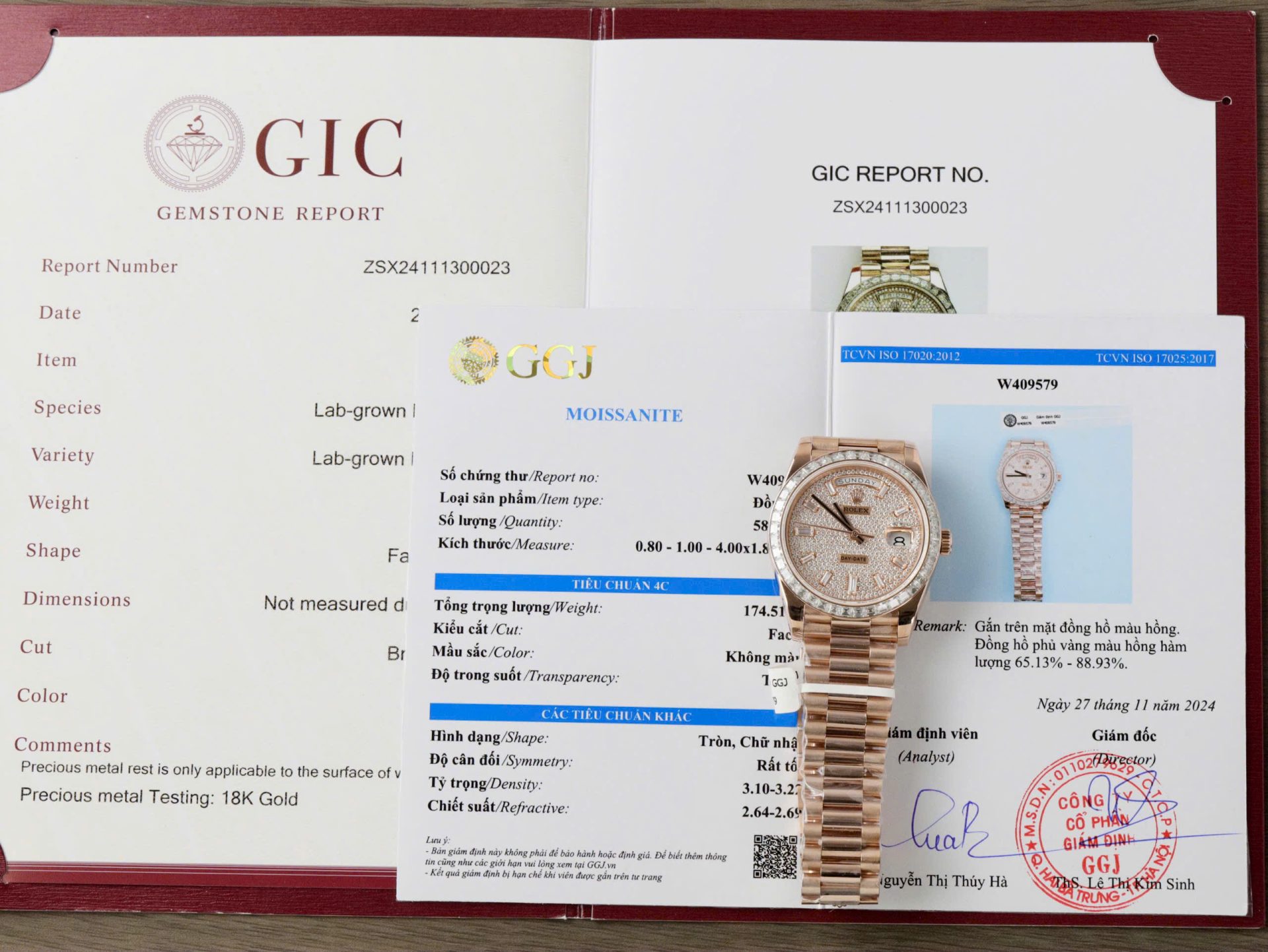 Rolex Day-Date Gold Wrapped + Moissanite Baguette Diamonds Replica Watch GMF 40mm - Elite Watch Atelier