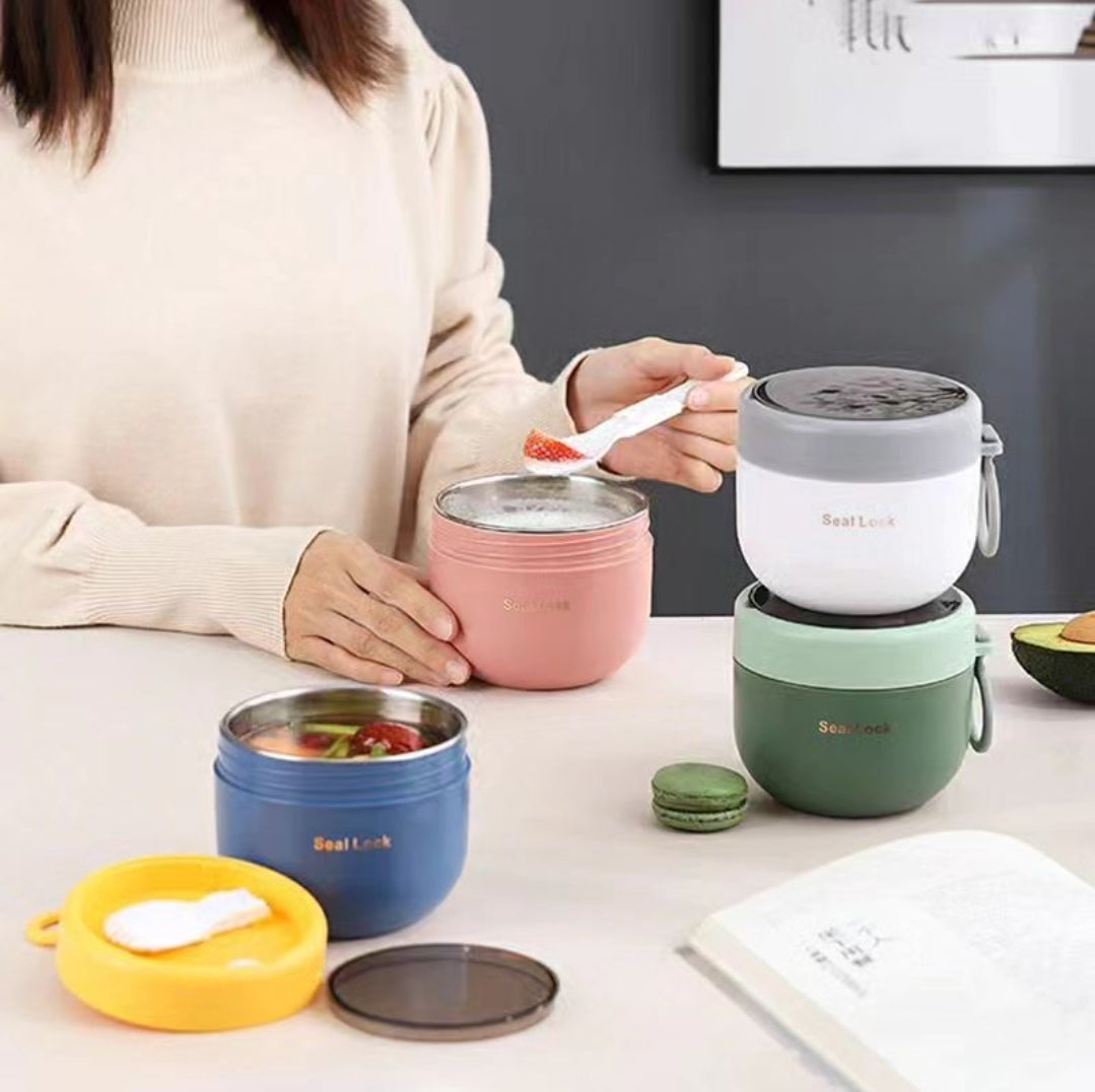 Geïsoleerde Draagbare Lunchcontainer van Roestvrij Staal – Compact en Lekvrij Ontwerp
