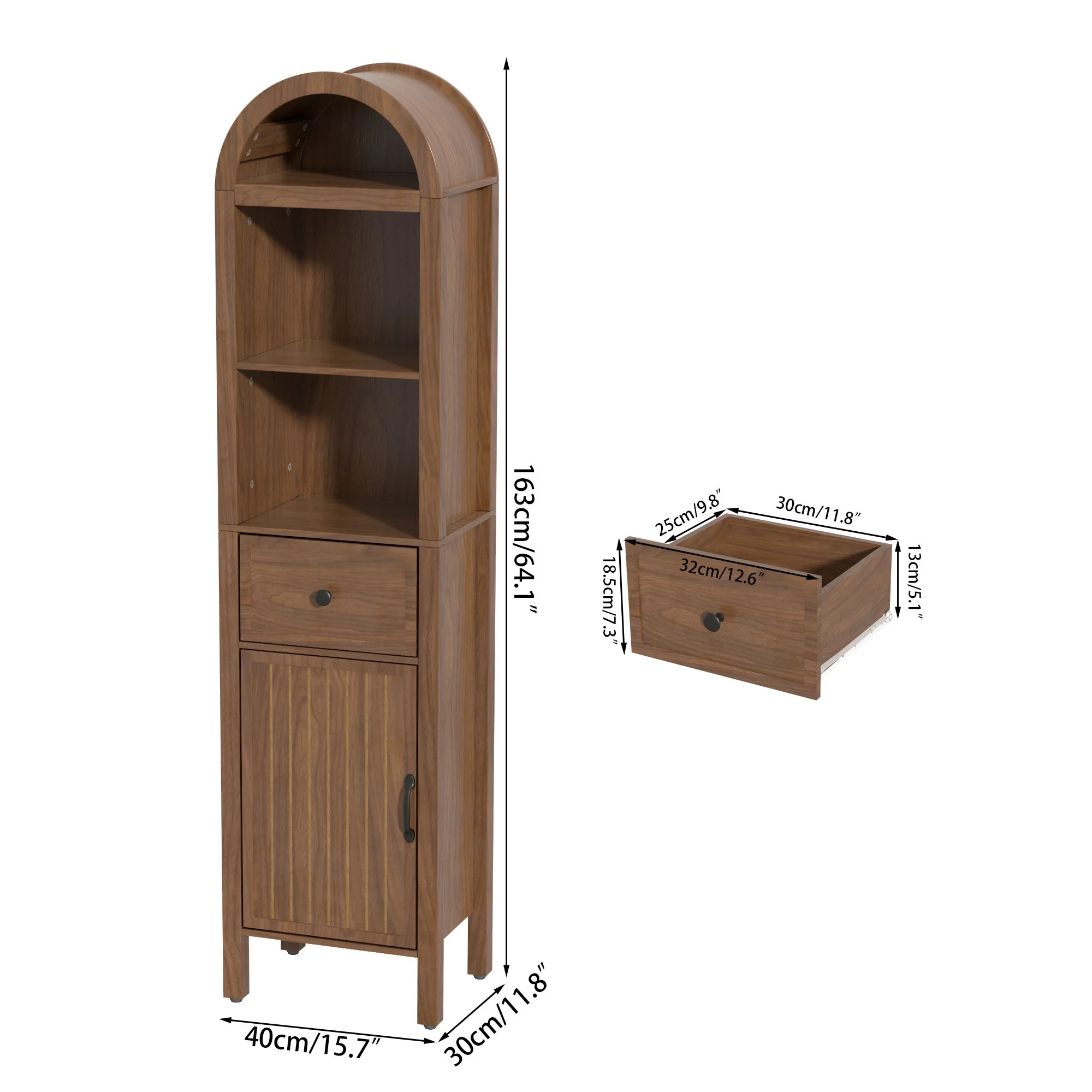Fiogmub Tall Bathroom Storage Cabinets with Doors and Shelves, Narrow Tall Linen Cabinet with Drawer - Image 5