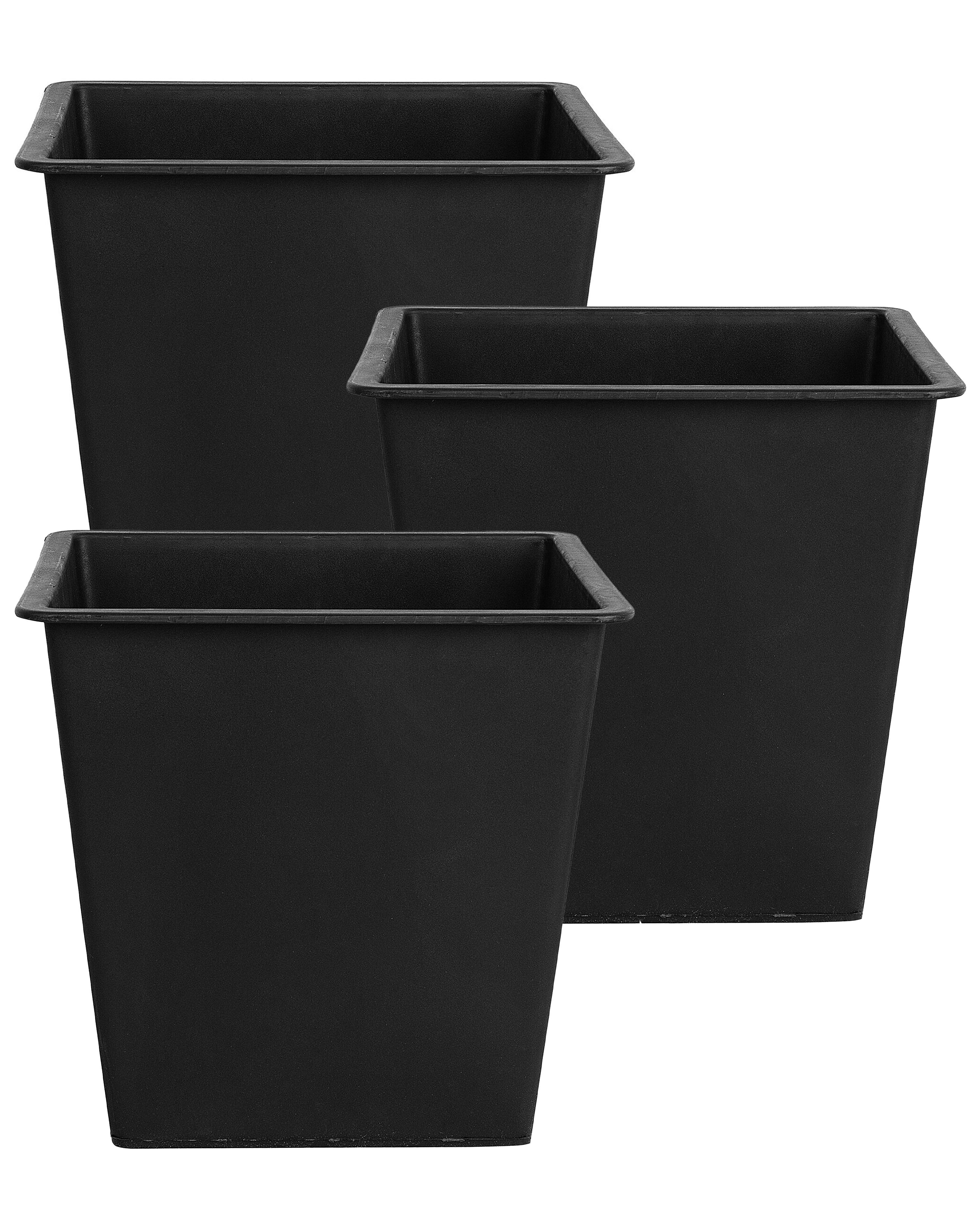 Set of 3 Plant Pots BALZO 42 cm Black