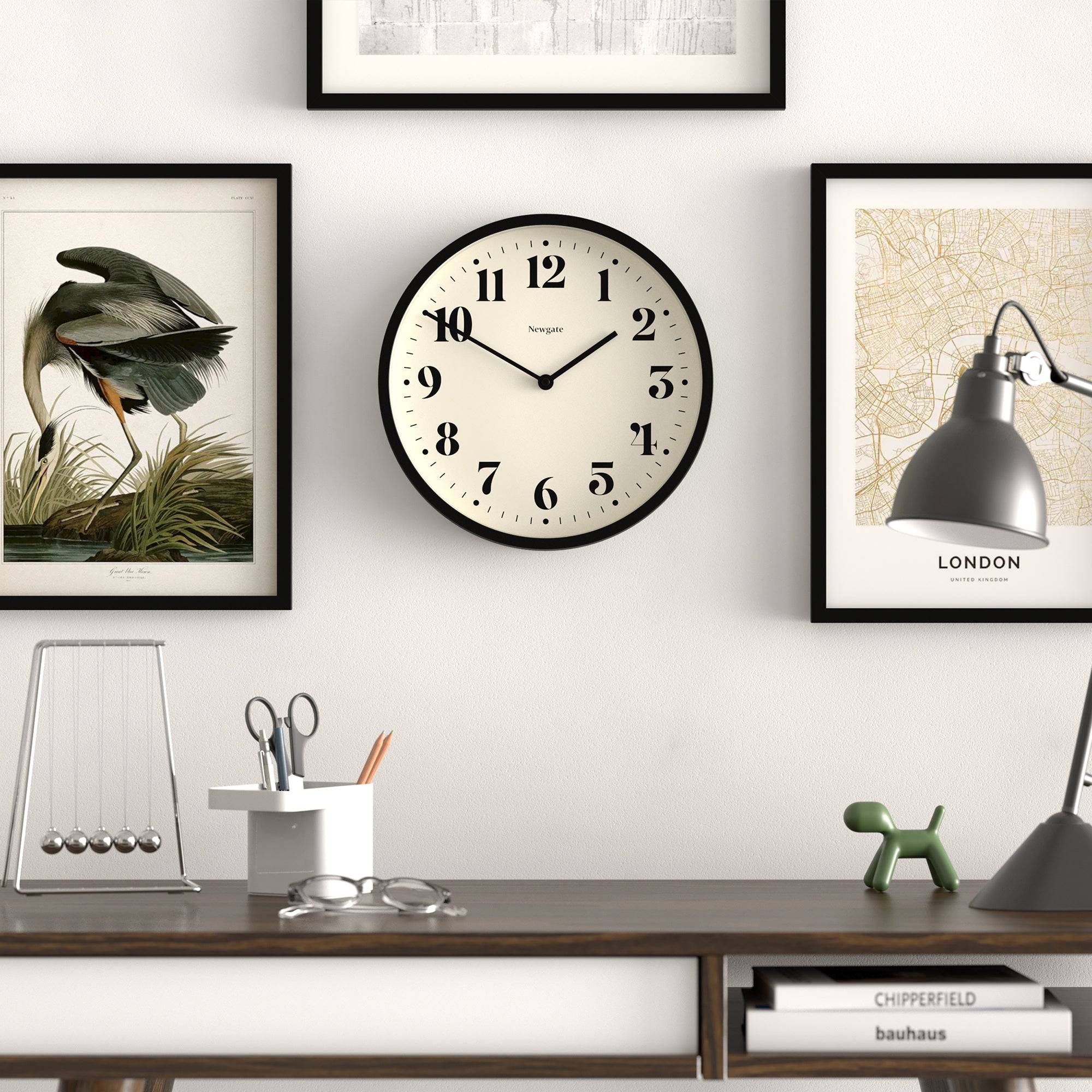 Newgate Number Four wall clock in black