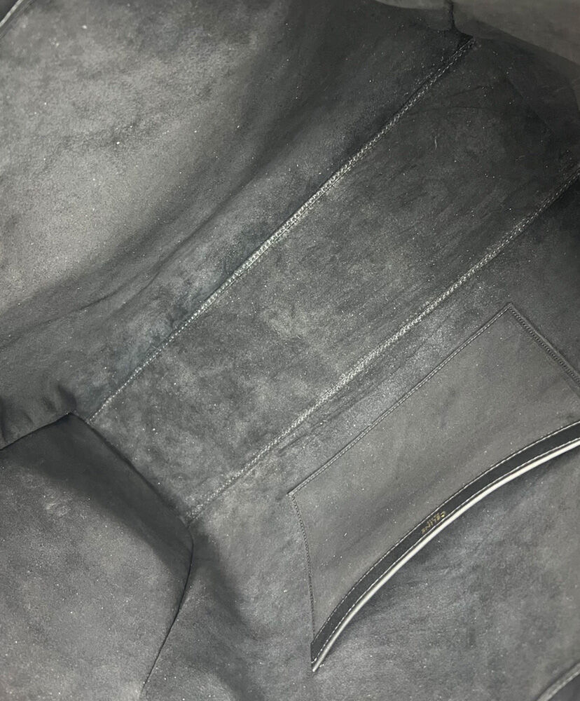 Celine Cabas Drawstring Cuir Triomphe In Smooth Calfskin Black1:1High-quality replica