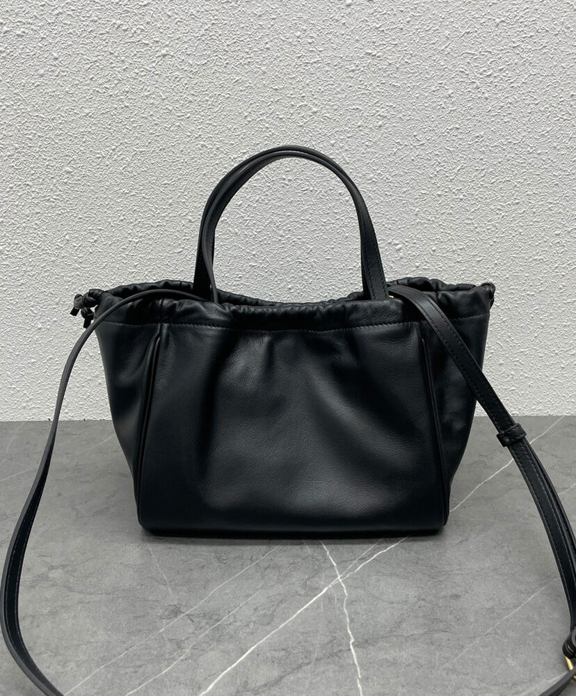 Celine Small Cabas Drawstring Cuir Triomphe In Smooth Calfskin Black1:1High-quality replica