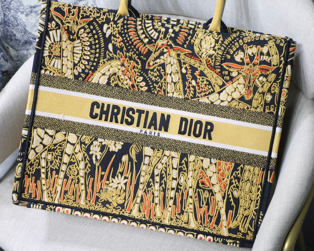 Christian Dior Large Dior Book Tote Yellow Multicolor, For Women, Women’s Handbags 16.5in/42cm CD1:1High-quality replica
