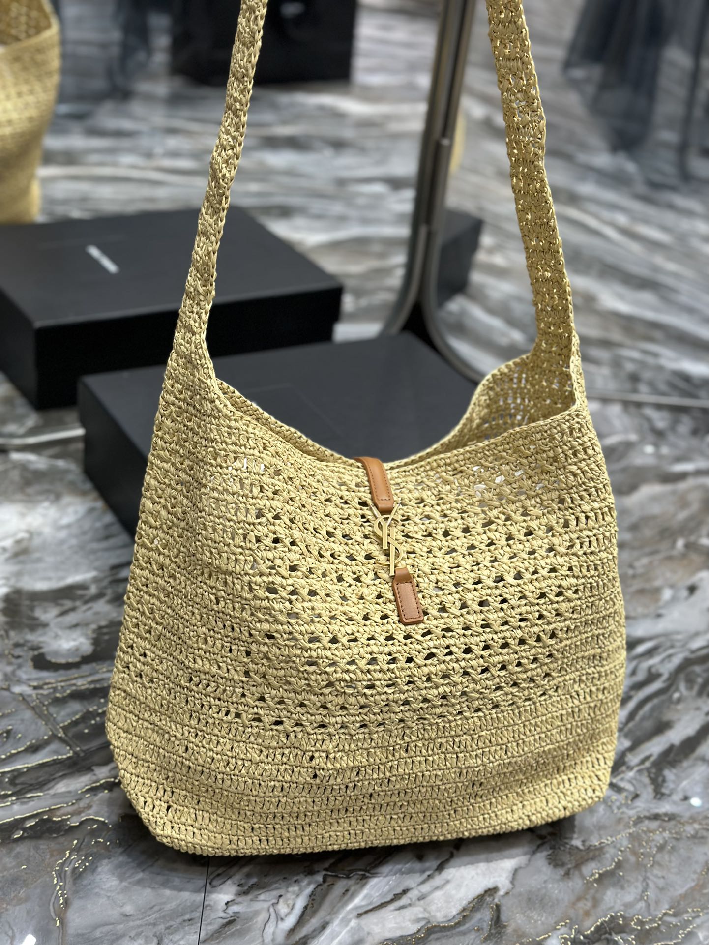 PARIS VII LARGE FLAT HOBO BAG