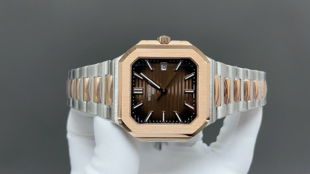 Patek Philippe Cubitus 5821 Demi Rose Gold Best Replica Watch Dial Chocolate 45mm - Elite Watch Atelier