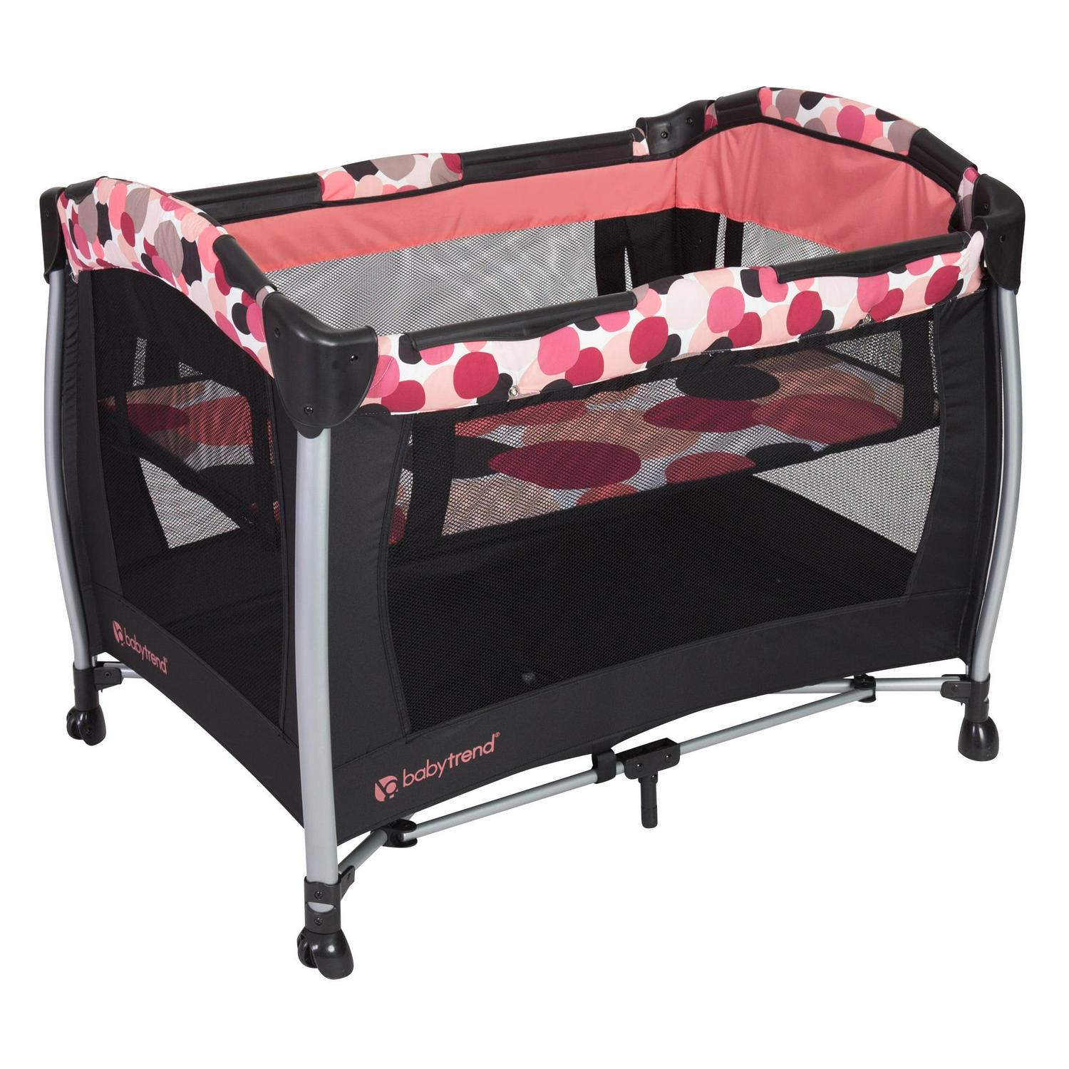 Baby Trend Resort Elite Nursery Center with Bassinet and Travel Bag - Dotty Pink. Female