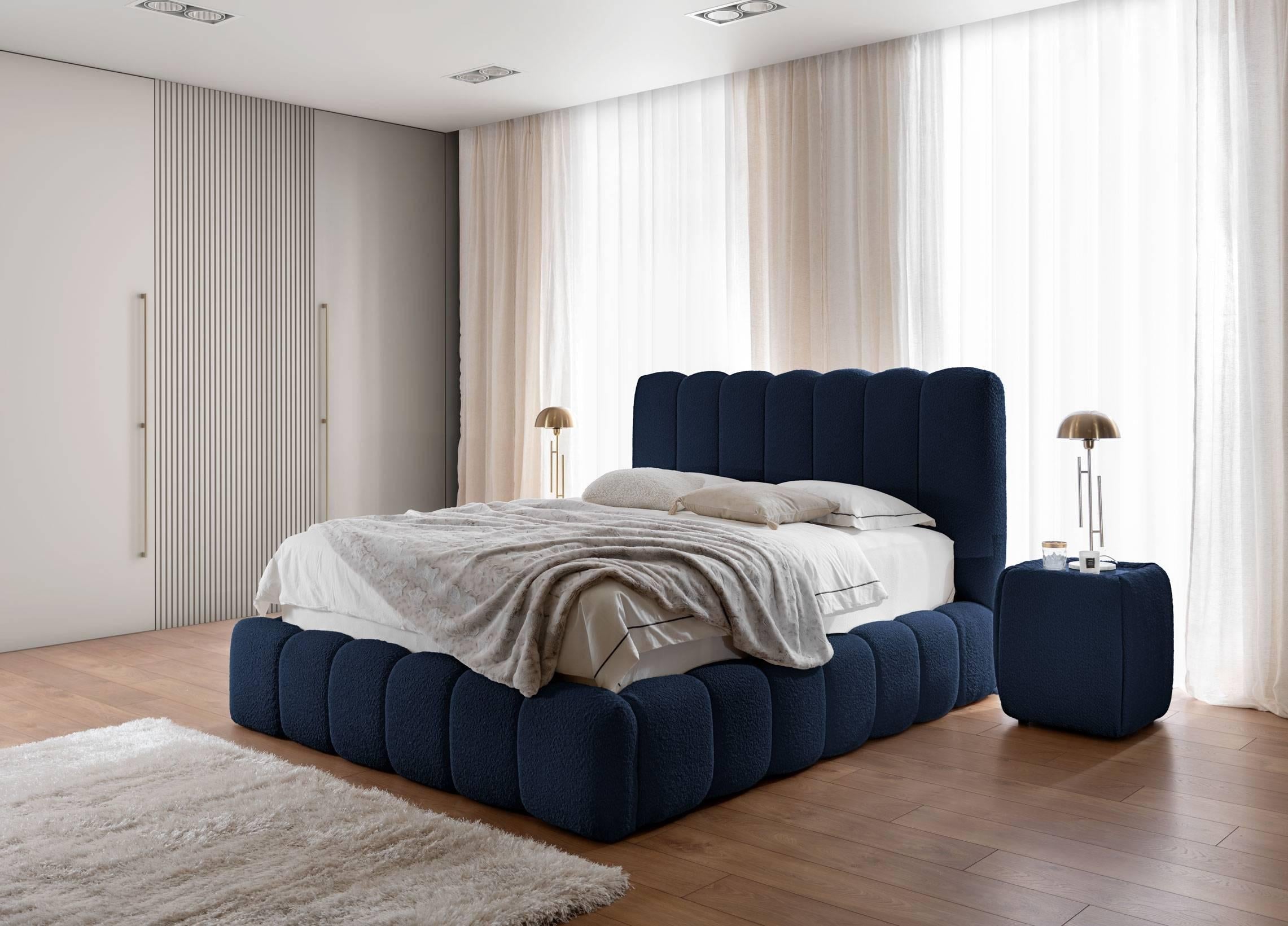 Blokker Dawn Bedframe met Opbergruimte - 160 x 200 cm - Donkerblauw