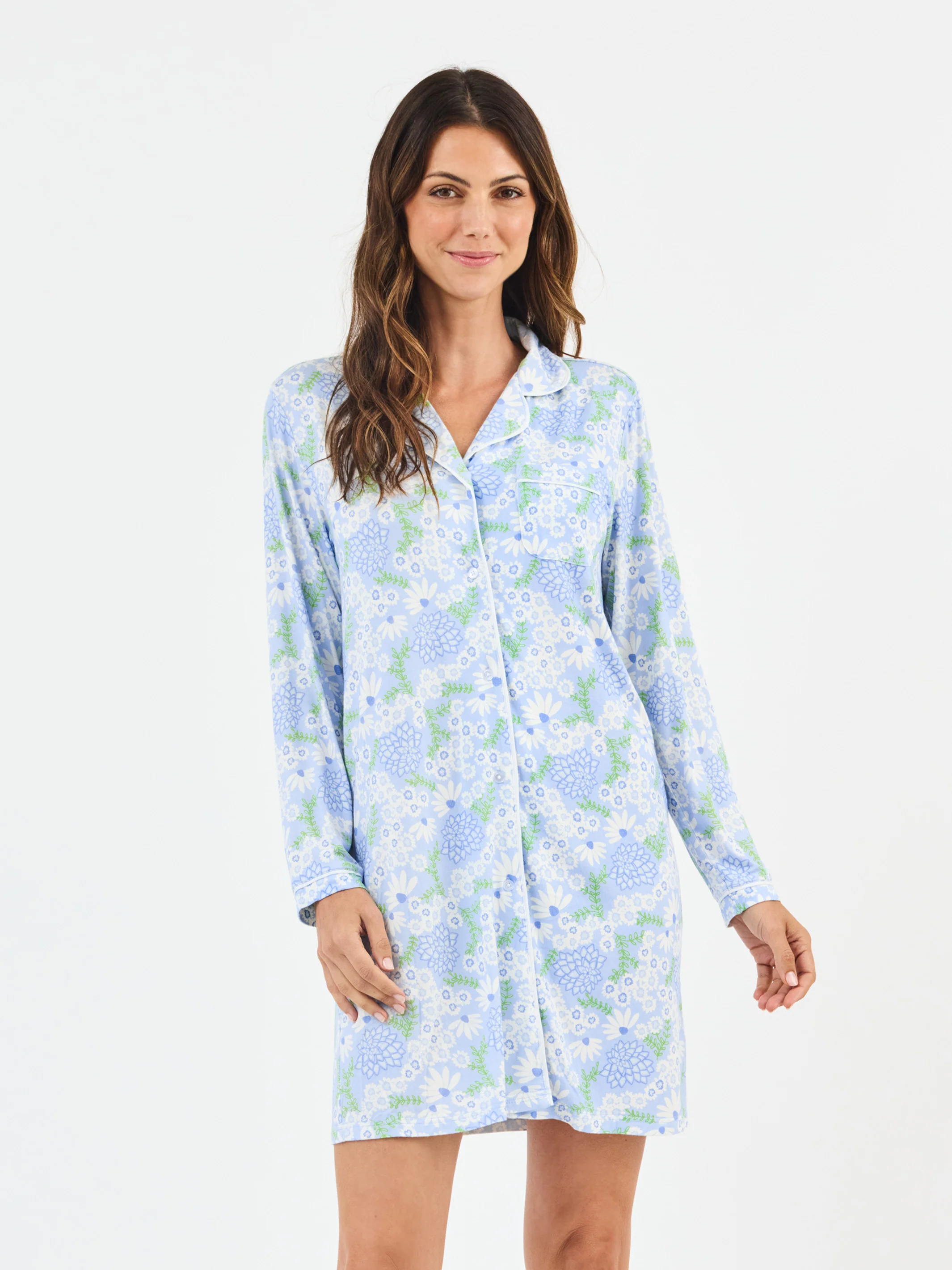 Women's Charlotte Nightshirt | Daisy Chain Blue