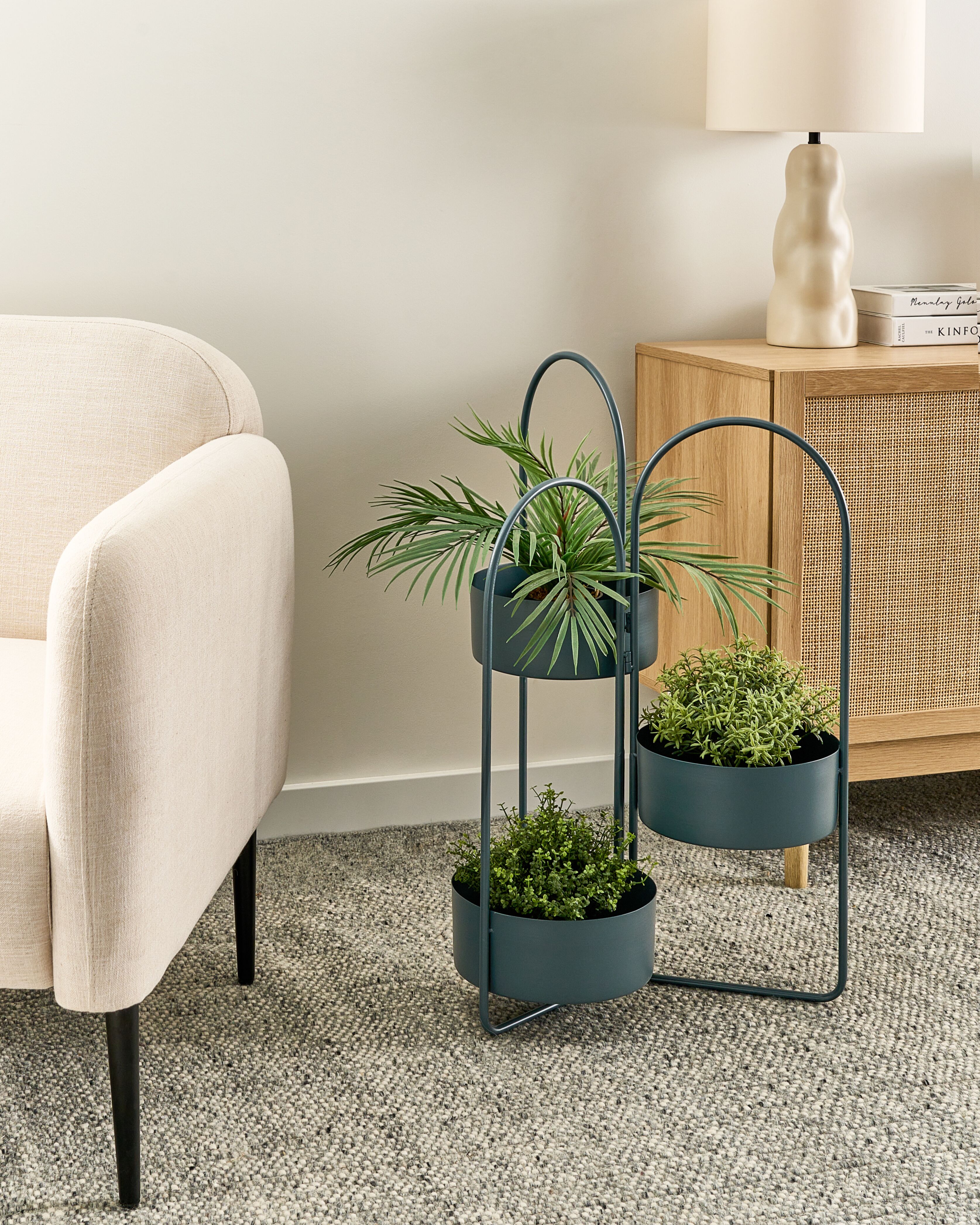Plant Stand COLUTENA Metal 56 cm Dark Blue